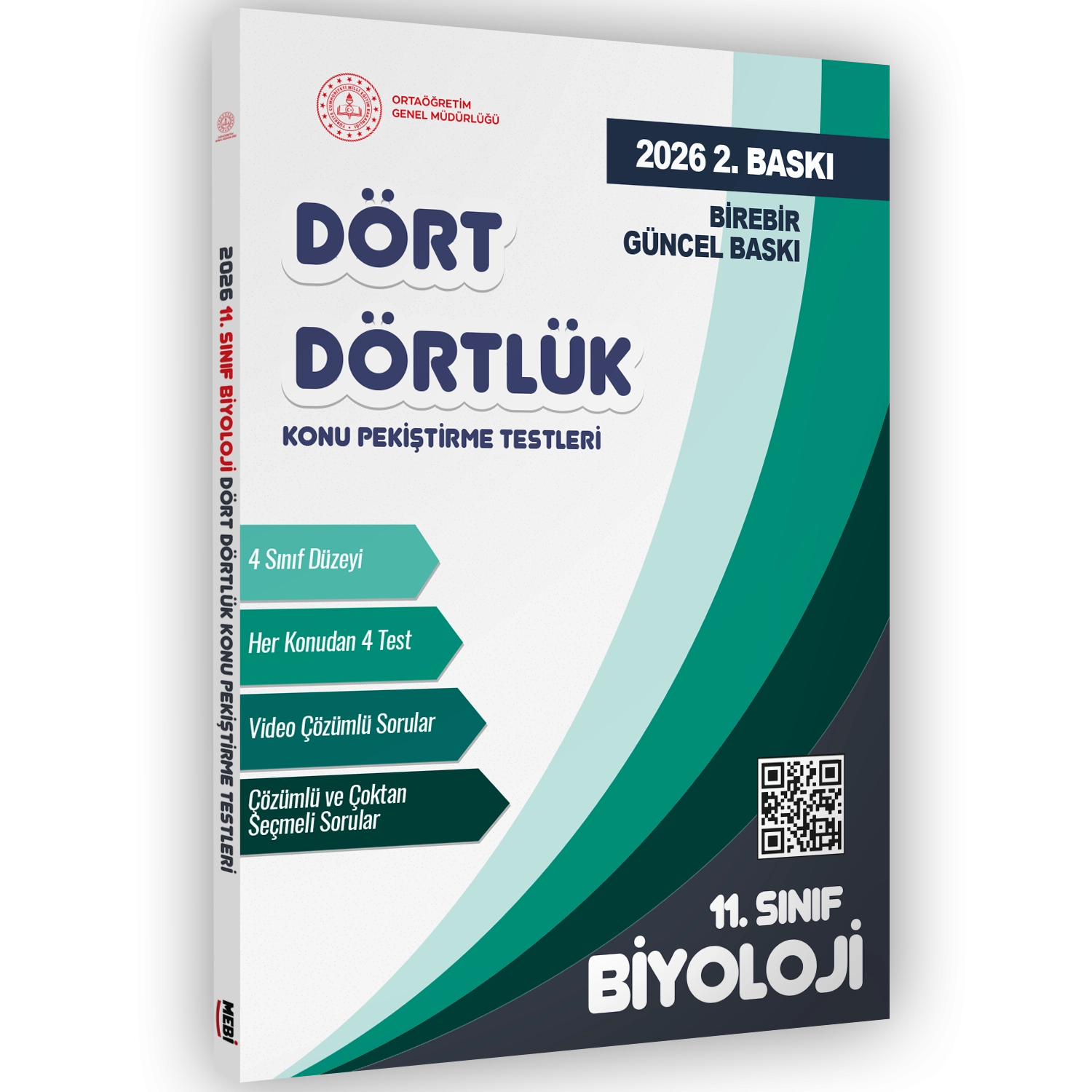 2026 MEBİ-OGM 11. Sınıf Dört Dörtlük Biyoloji Pekiştirme Testi A4 Renkli Soru Bankası BASKI ÜCRETİ