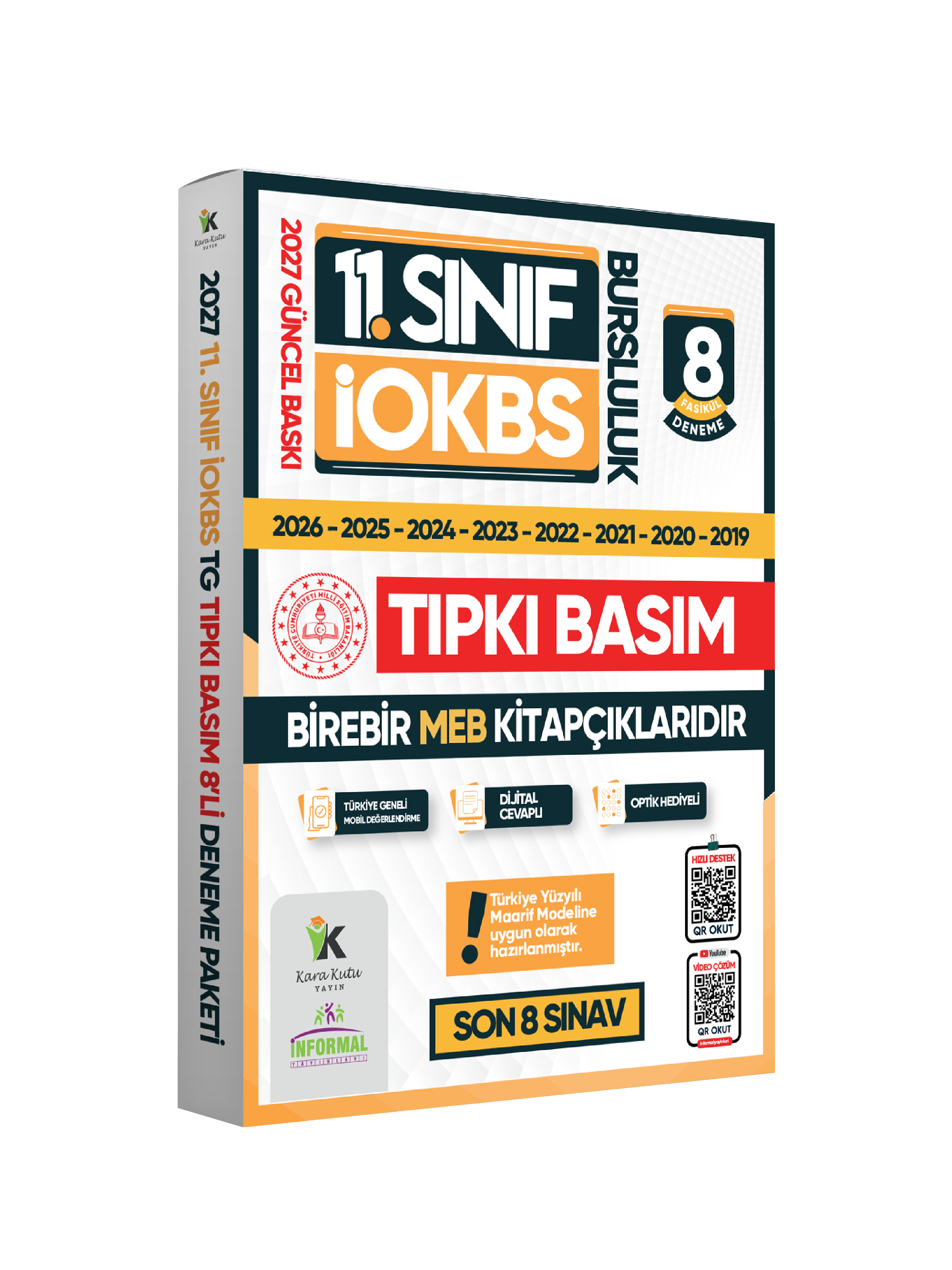 2027 11.Sınıf İOKBS (BURSLULUK SINAVI) MEB Çıkmış Soru Tıpkı Basım Deneme Paketi 8li Türkiye Geneli