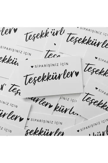 ’’Siparişiniz için teşekkürler’’ Teşekkür Kartı 300 Ad 8x5cm 300 gr Mat Kuşe