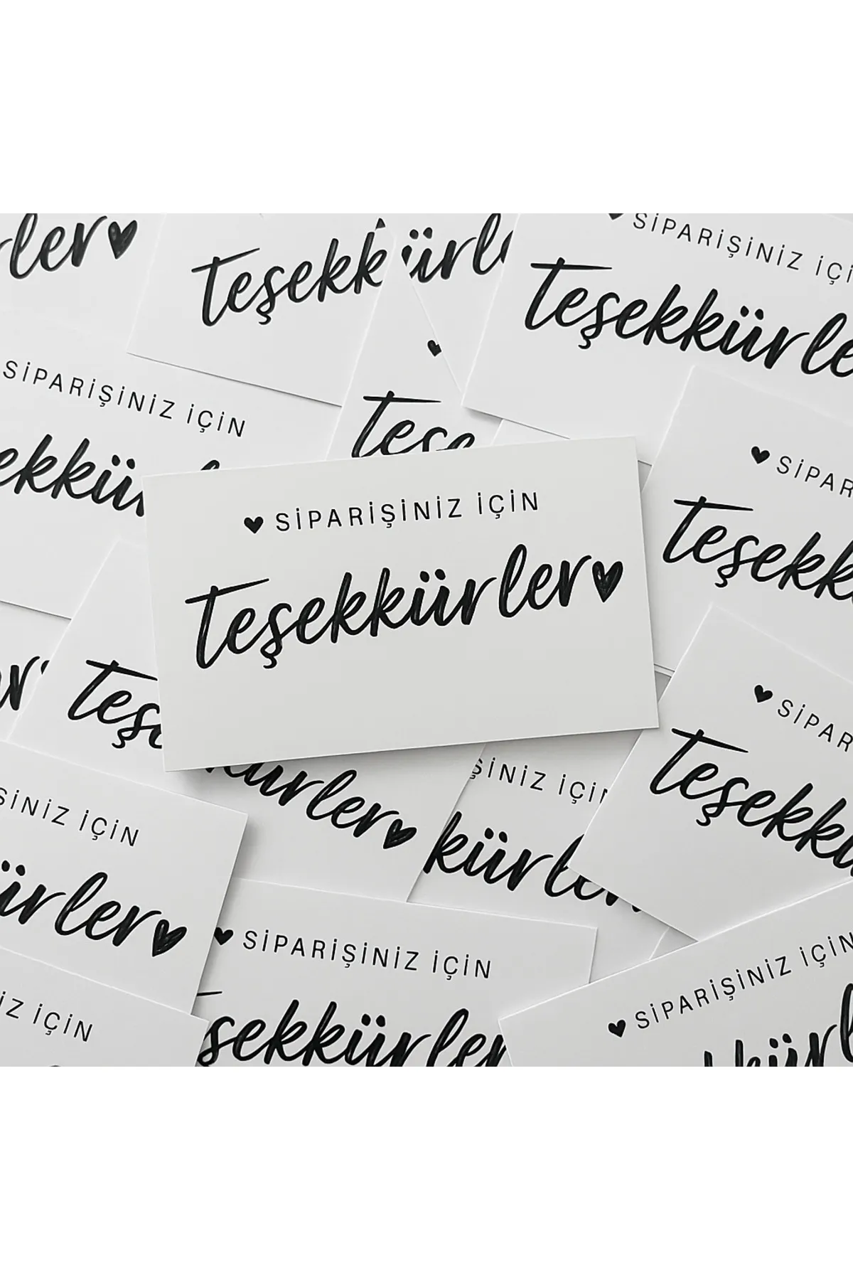 ’’Siparişiniz için teşekkürler’’ Teşekkür Kartı 100 Ad 8x5cm 300 gr Mat Kuşe