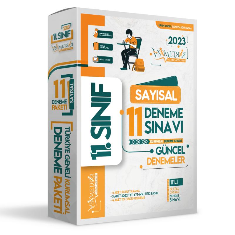 2023 11.Sınıf SAYISAL Bölüm Türkiye Geneli Değerlendirmeli Dijital Çözümlü 11li PAKET DENEME SETİ