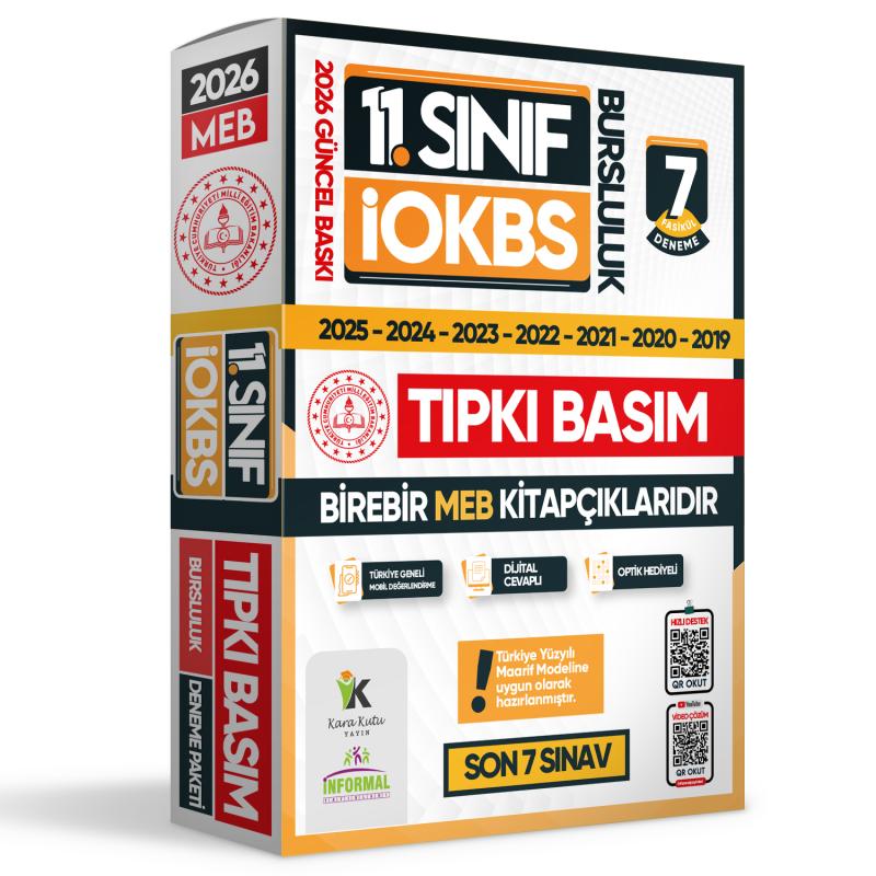 2026 11.Sınıf İOKBS (BURSLULUK SINAVI) MEB Çıkmış Soru Tıpkı Basım Deneme Paketi 7li Türkiye Geneli