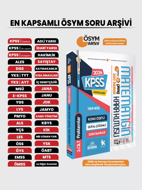 KPSS Matematik Kara Kutu 2. Cilt PROBLEM K.Ö. Dijital Çözümlü ÖSYM Çıkmış Soru Bankası