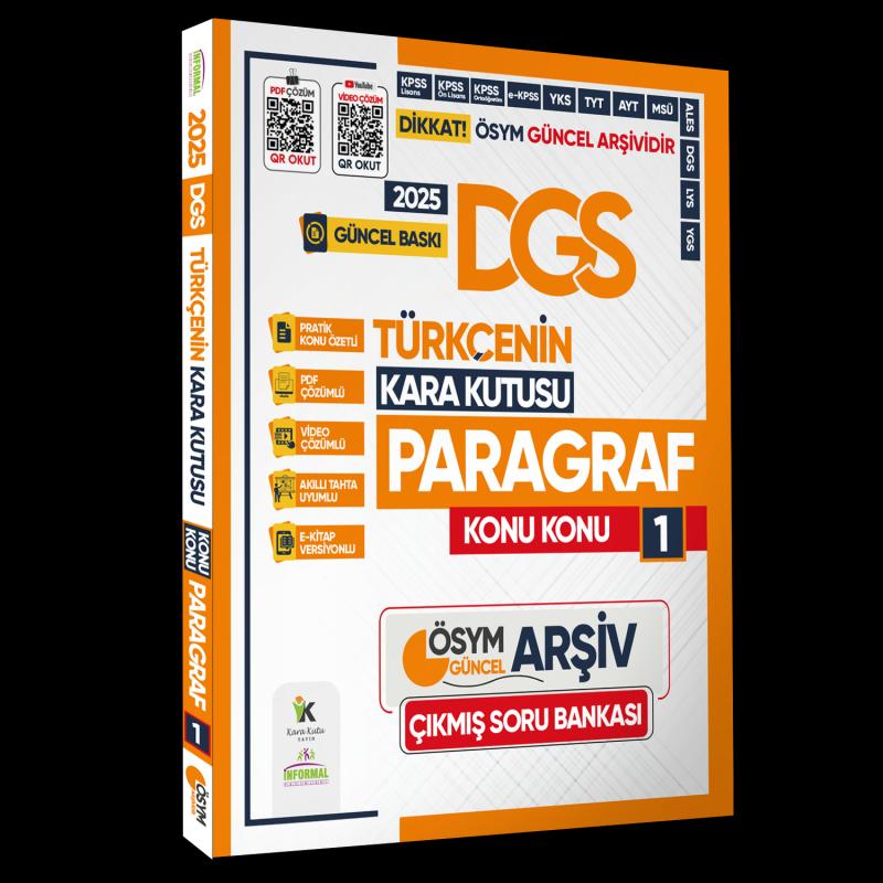 2025 DGS Türkçenin Kara Kutusu PARAGRAF 1 KONU KONU ÖSYM Çıkmış Soru Bankası Video/PDF Çözümlü