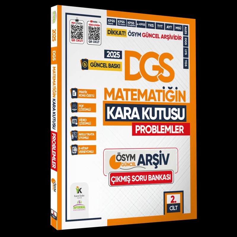 2025 DGS MATEMATİK Kara Kutu 2.Cilt PROBLEMLER ÖSYM Çıkmış Soru Bankası Konu Ö. Video/PDF Çözümlü