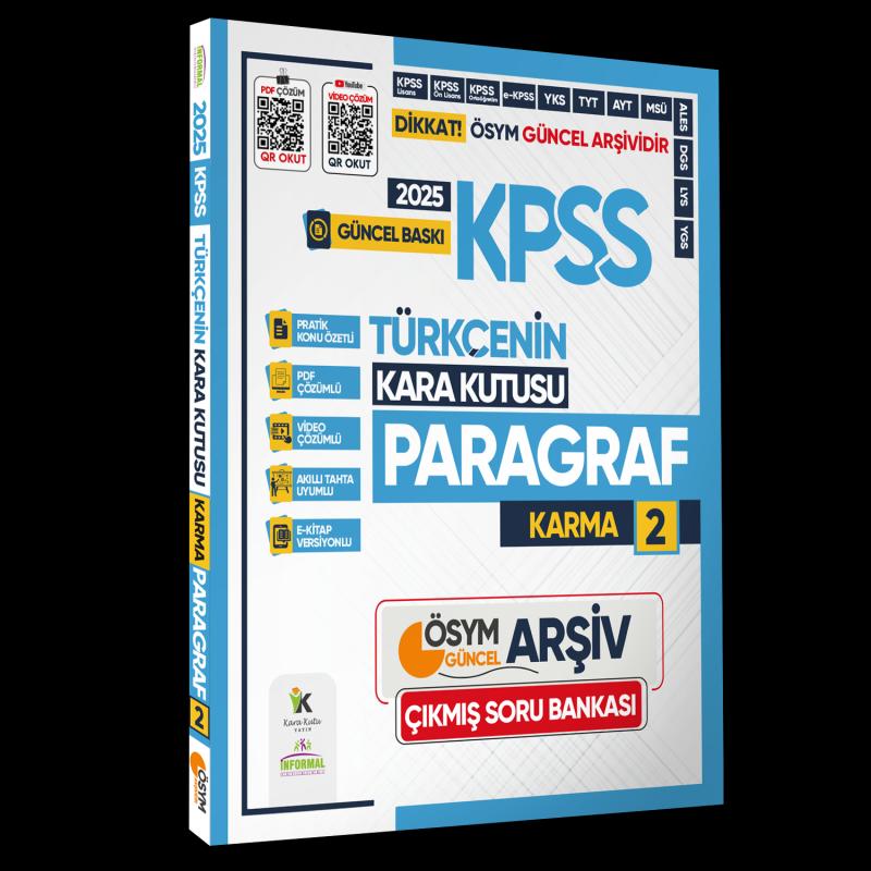 2025 KPSS Türkçenin Kara Kutusu PARAGRAF 2 KARMA ÖSYM Çıkmış Soru Bankası K.Özetli Video/PDF Çözümlü