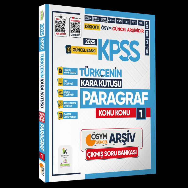 2025 KPSS  Türkçenin Kara Kutusu PARAGRAF 1 KONU KONU ÖSYM Çıkmış Soru Bankası Video/PDF Çözümlü