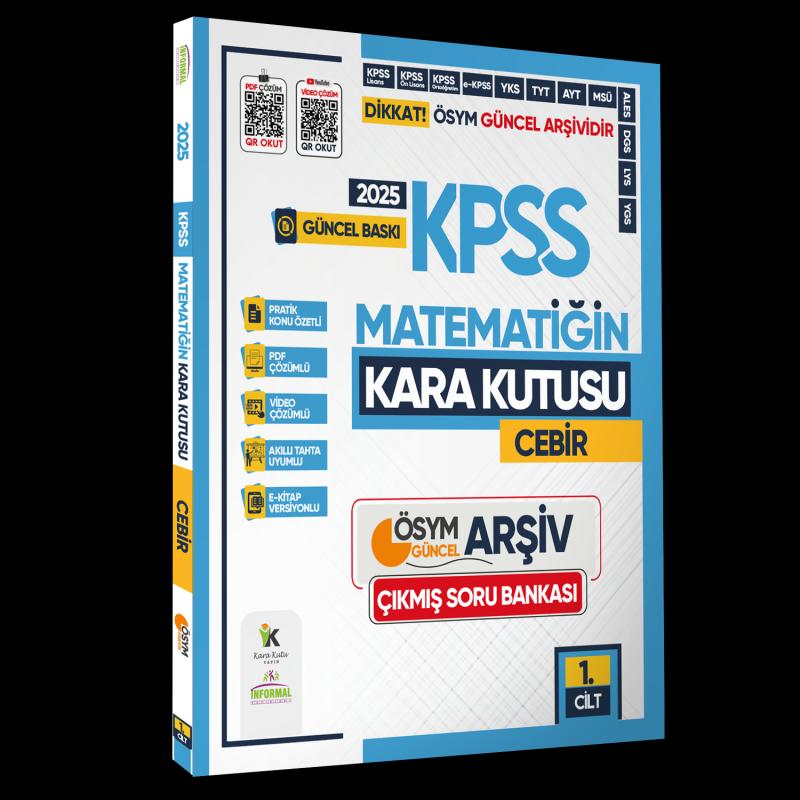 2025 KPSS MATEMATİK Kara Kutu 1.Cilt CEBİR Çıkmış Soru Bankası Konu Özetli Video/PDF Çözümlü