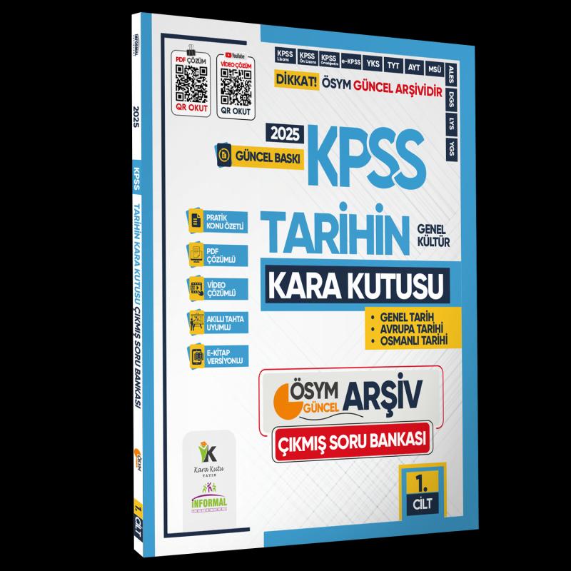 2025 KPSS Tarihin Kara Kutusu 1.Cilt ÖSYM Çıkmış Soru Havuzu Bankası Konu Özetli Video/PDF Çözümlü