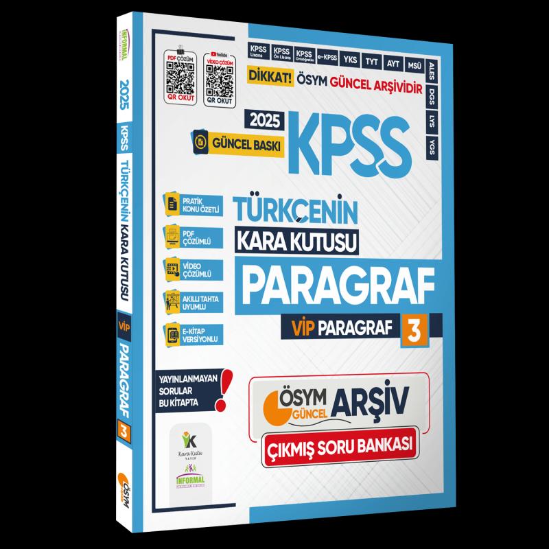 2025 KPSS Türkçenin Kara Kutusu PARAGRAF 3 VİP ÖSYM Çıkmış Soru Havuzu Bankası Video/PDF Çözümlü