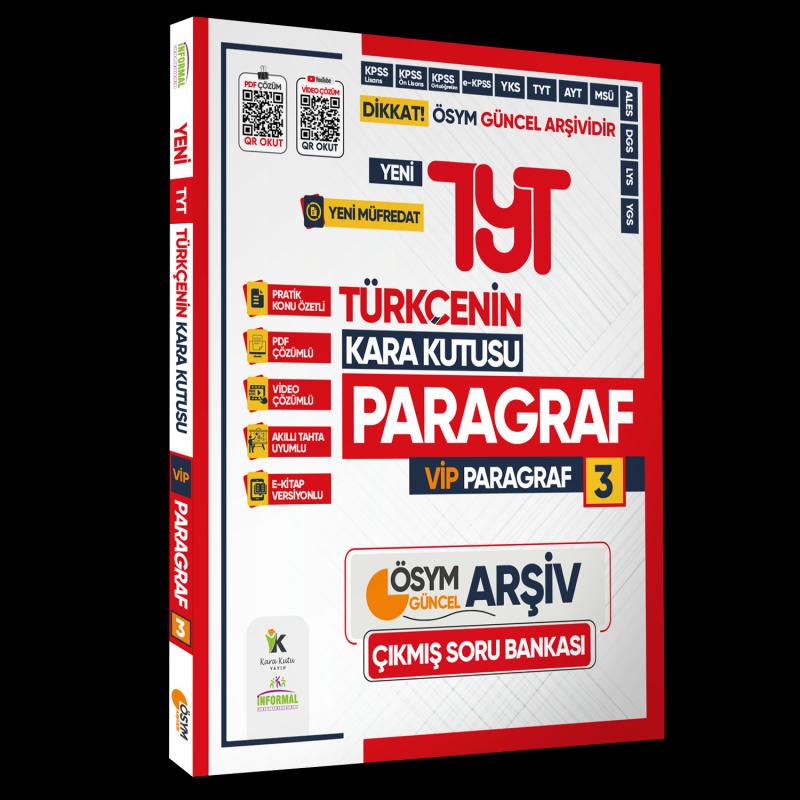 2025 YKS-TYT Türkçenin Kara Kutusu PARAGRAF 3 VİP ÖSYM Çıkmış Soru Havuzu Bankası Video/PDF Çözümlü