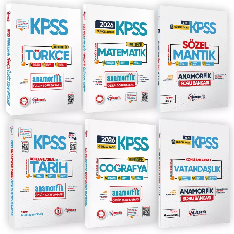 2026 KPSS Lisans-Önlisans-Ortaöğretim Yeni Müfredat Soru Bankası Seti Dijital Çözümlü Güncel Baskı