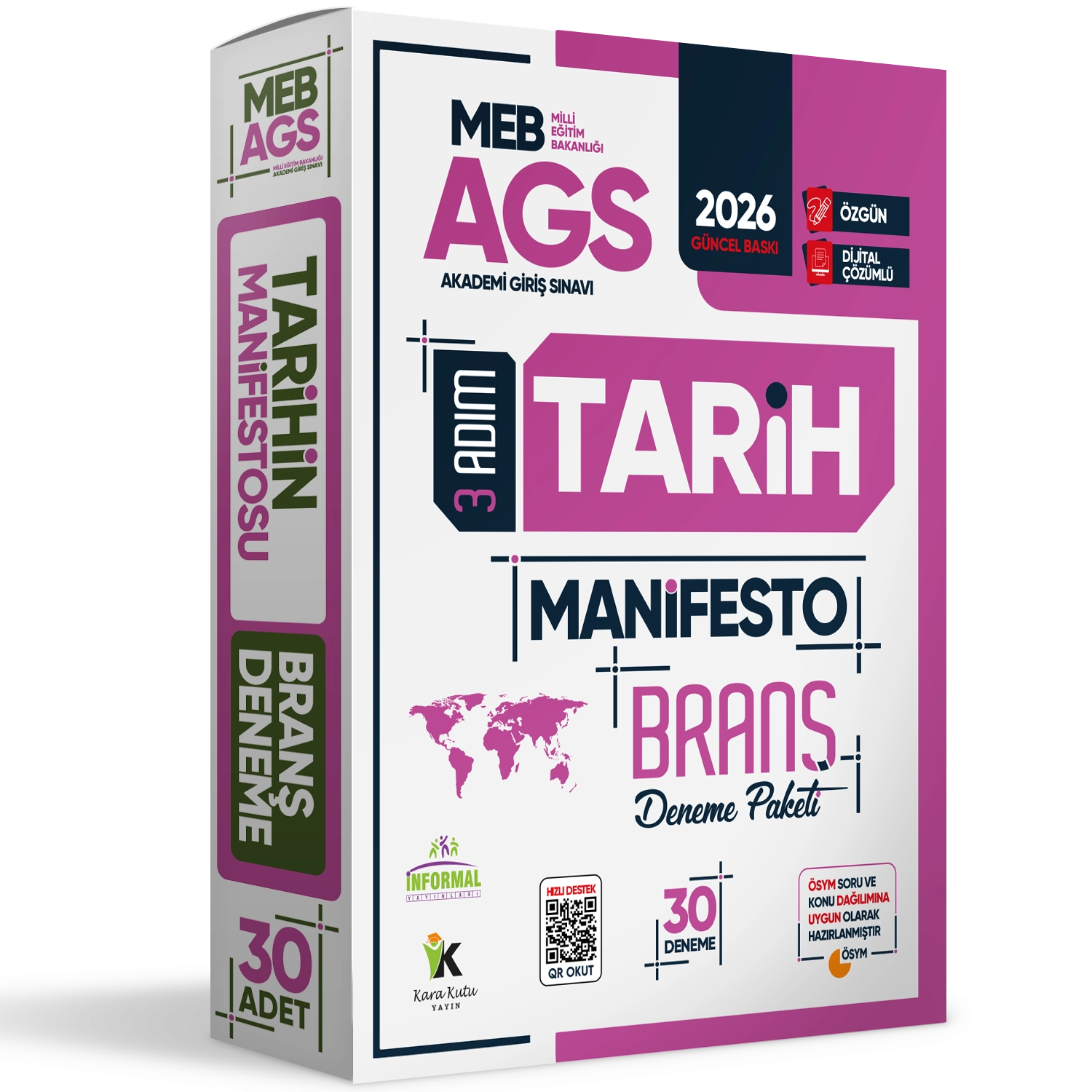 2026 MEB AGS 3 Adım TARİH Manifesto Branş Deneme Paketi 30lu Fasikül Seti Özgün Dijital Çözümlü