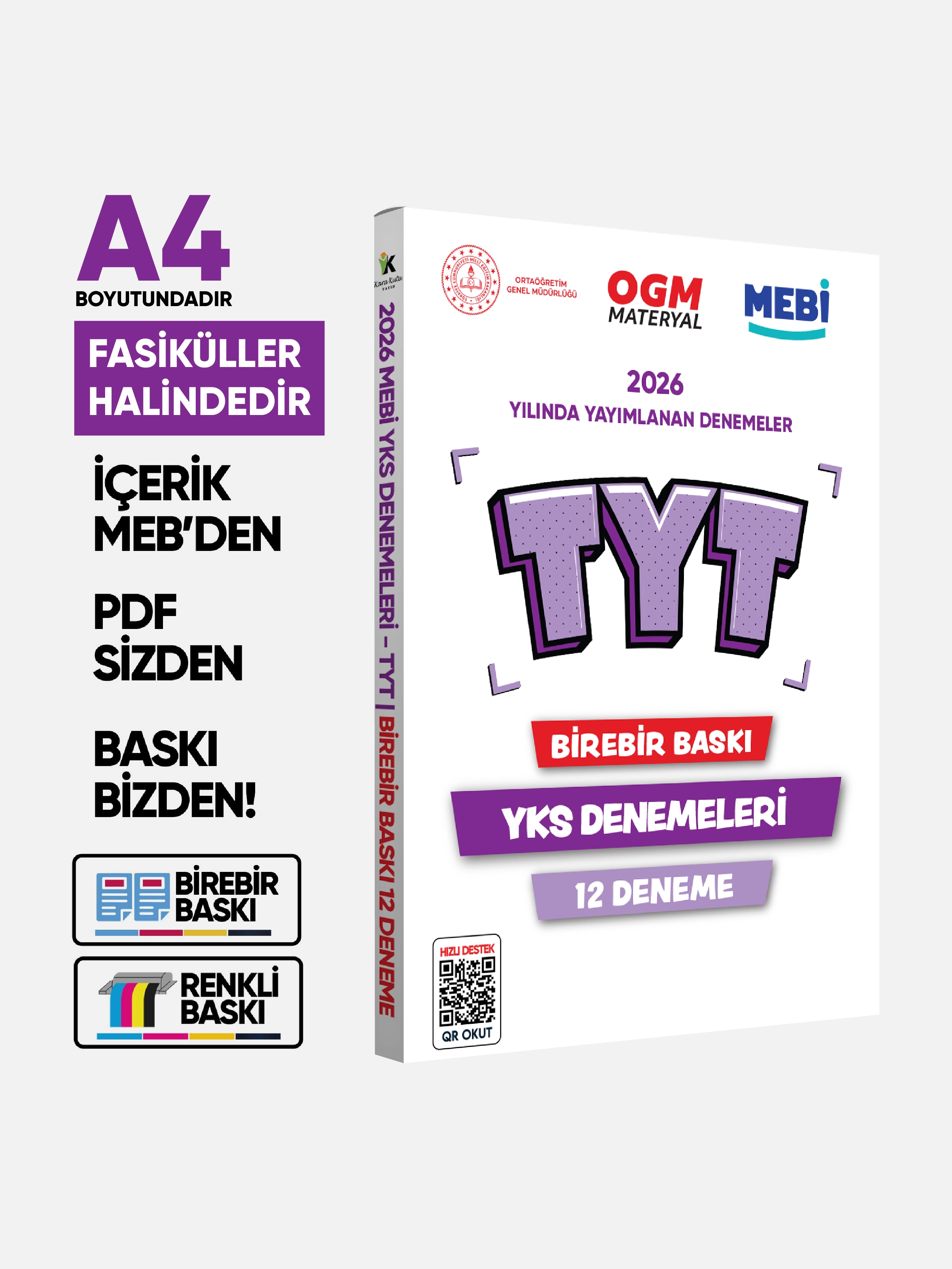 2026 YKS-TYT MEBİ OGM Güncel Seri Online Deneme 12li SET BASKI ÜCRETİ