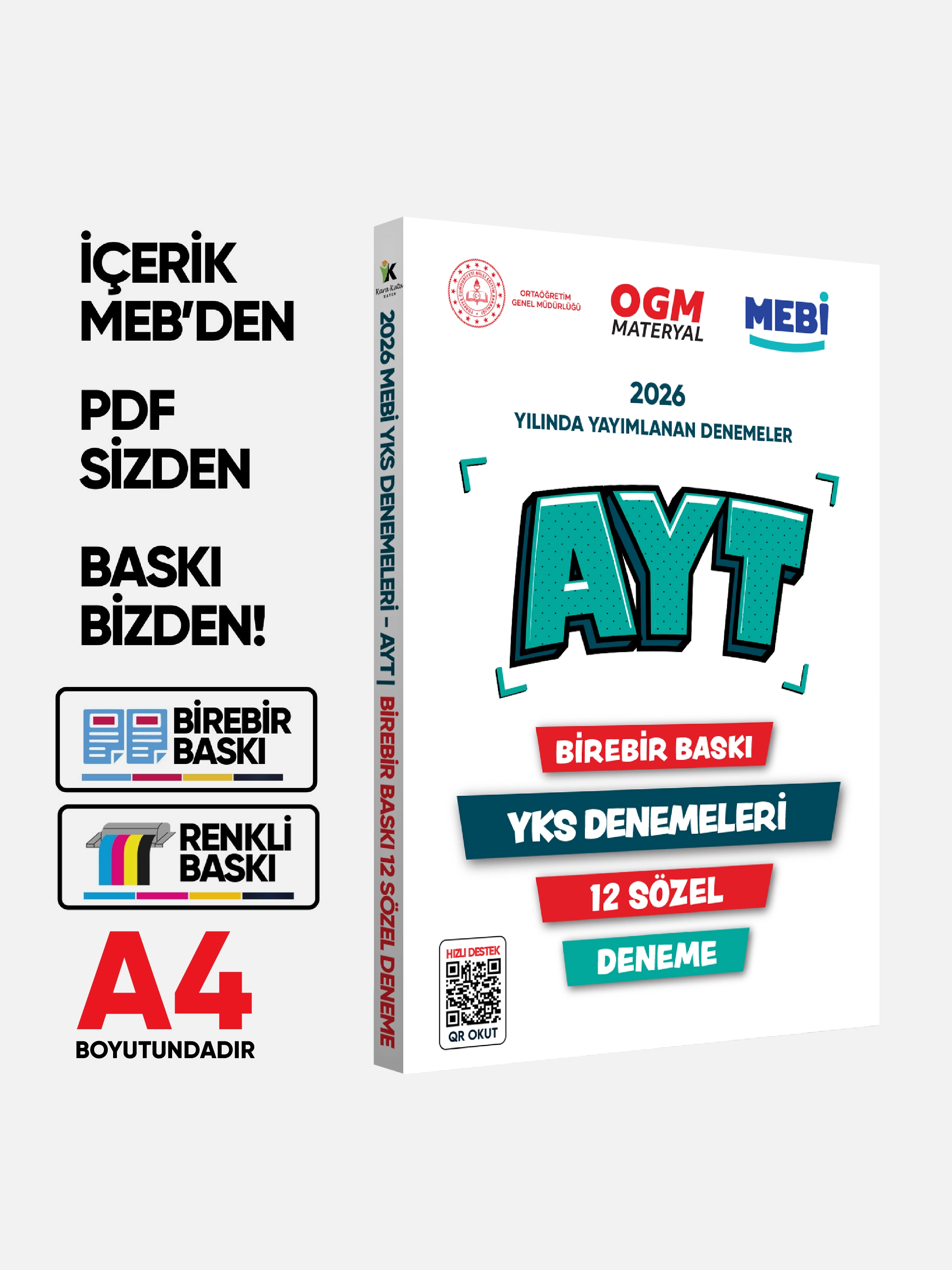 2026 YKS-AYT MEBİ OGM SÖZEL Güncel Seri Online Deneme 12li SET BASKI ÜCRETİ