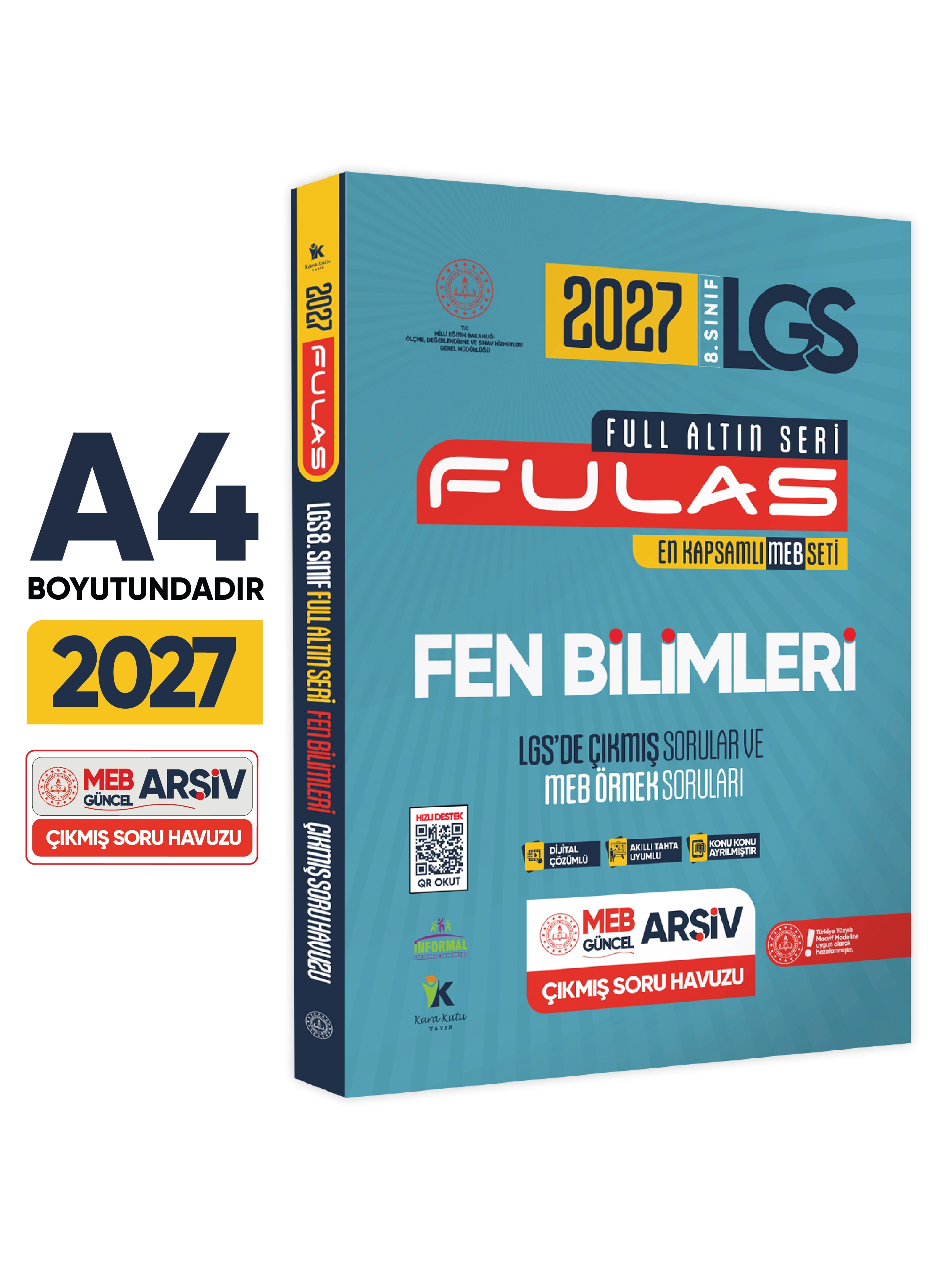 2027 8.Sınıf Full LGS Altın Seri (FULAS) FEN BİLİMLERİ MEB Çıkmış Soru Bankası Modüler Seti Çözümlü
