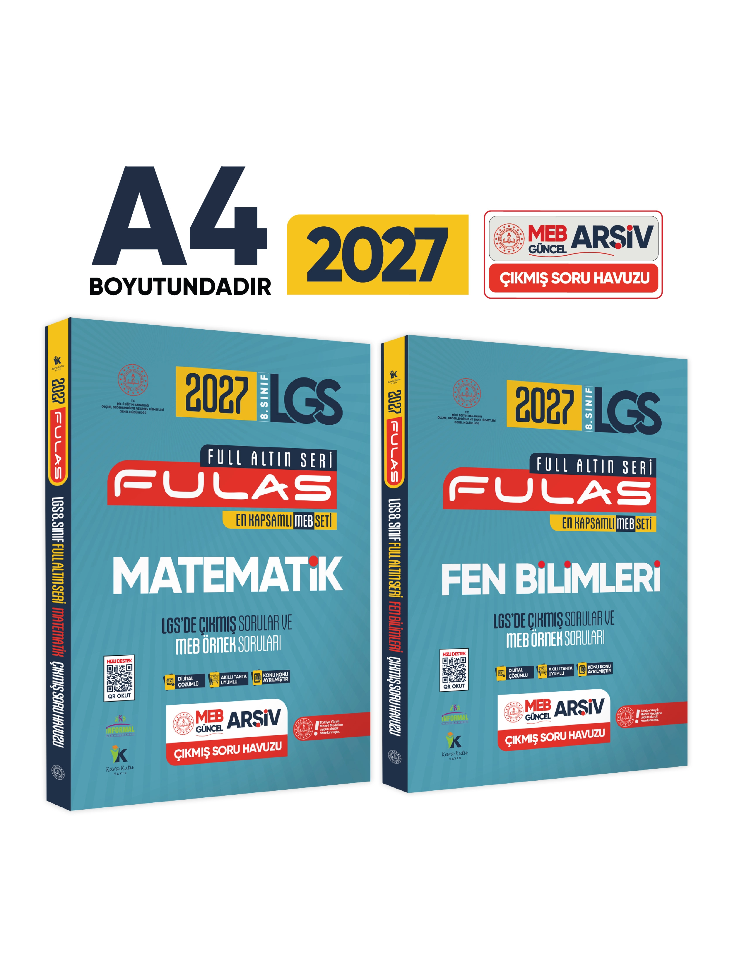 2027 8.Sınıf Full LGS Altın Seri (FULAS) MEB Çıkmış Modüler Soru Bankası Seti Çözümlü SAYISAL SET