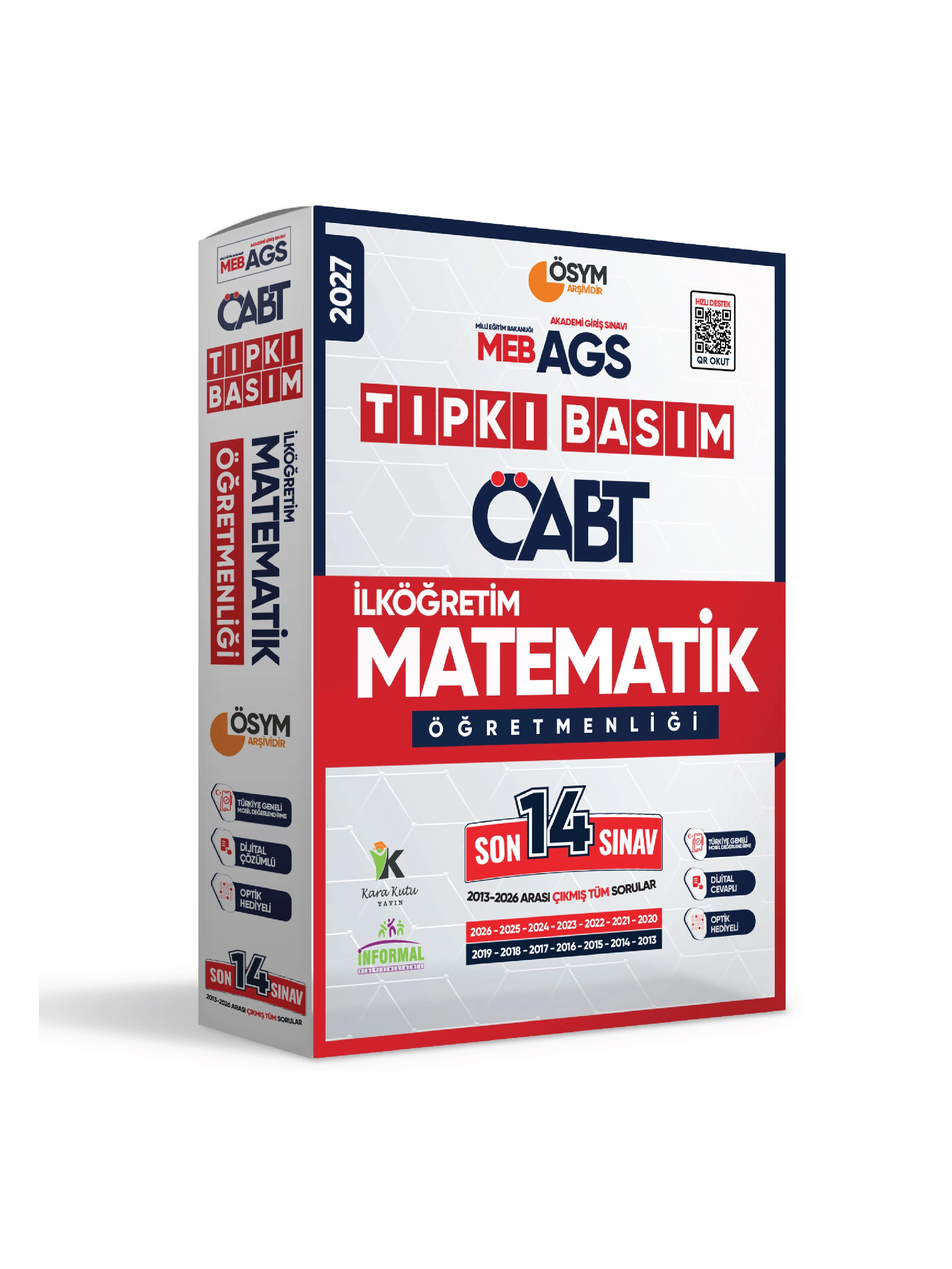 2027 MEB-AGS ÖABT İlköğretim Matematik Öğretmenliği ÖSYM Tıpkı Basım 14lü Deneme Paketi Türkiye G.