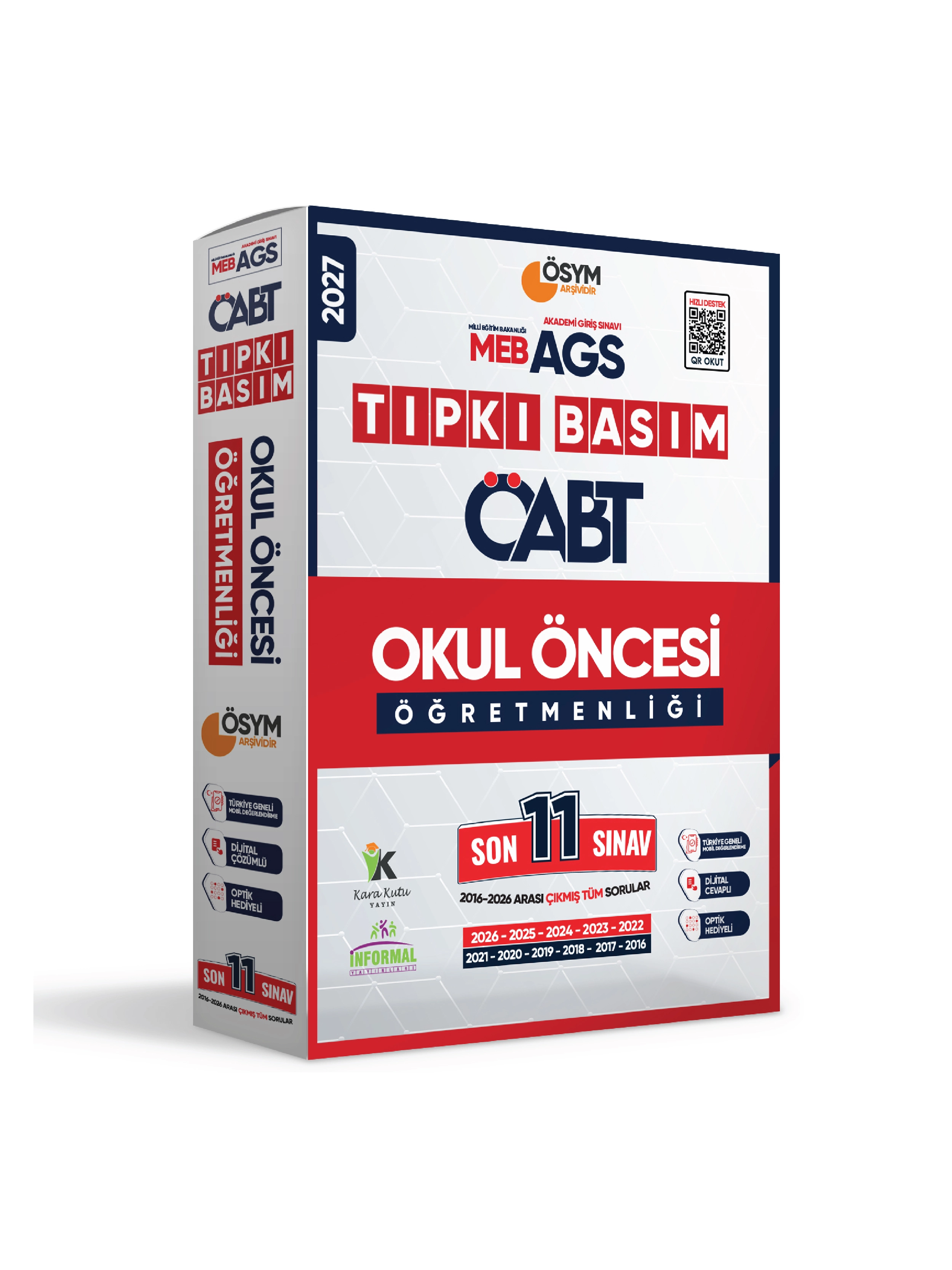 2027 MEB-AGS ÖABT OKUL ÖNCESİ Öğretmenliği ÖSYM Tıpkı Basım 11li Deneme Paketi Türkiye Geneli