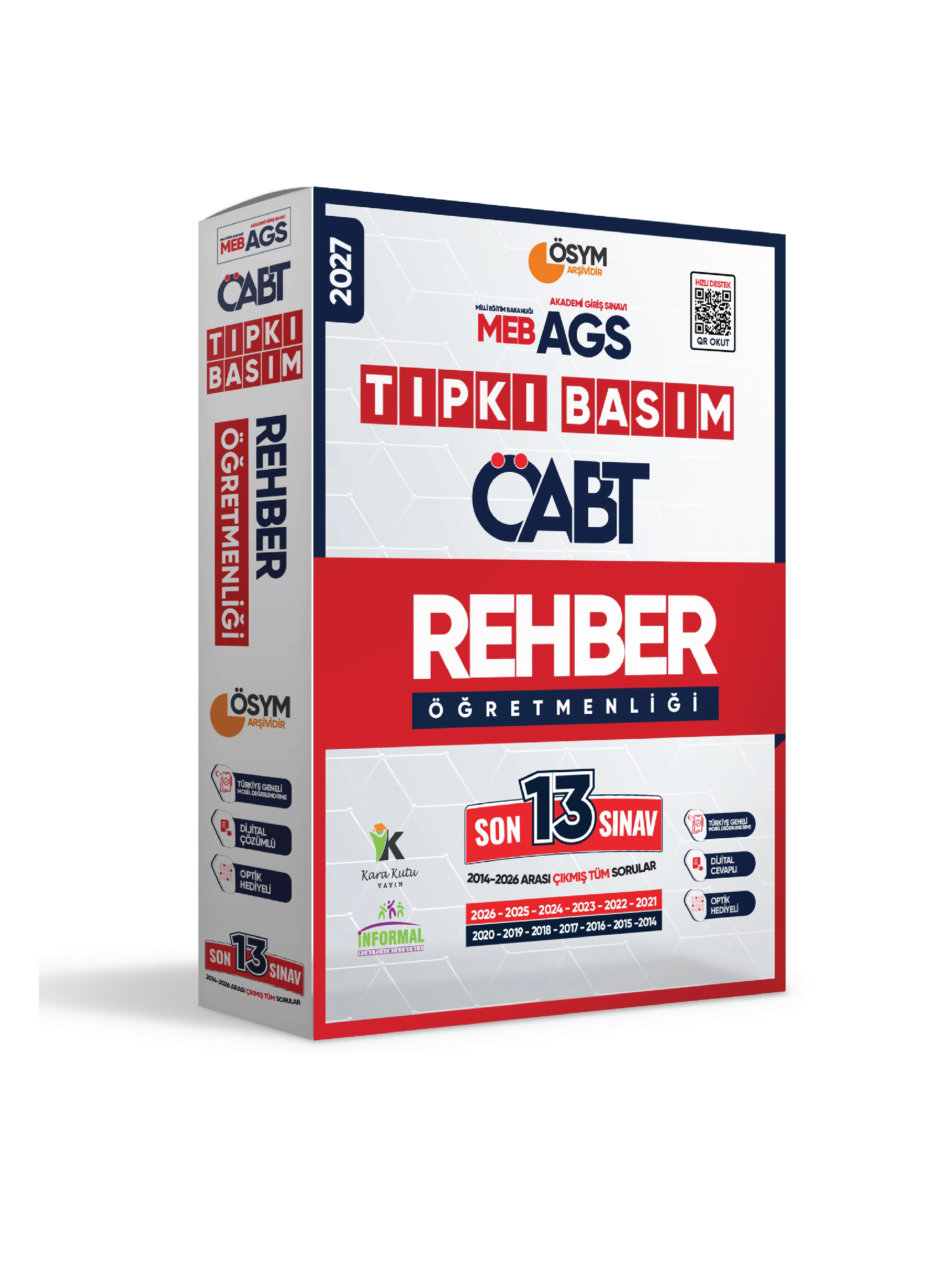 2027 MEB-AGS ÖABT Rehber Öğretmenliği ÖSYM Tıpkı Basım 13’lu Deneme Paketi Dijital Cevaplı