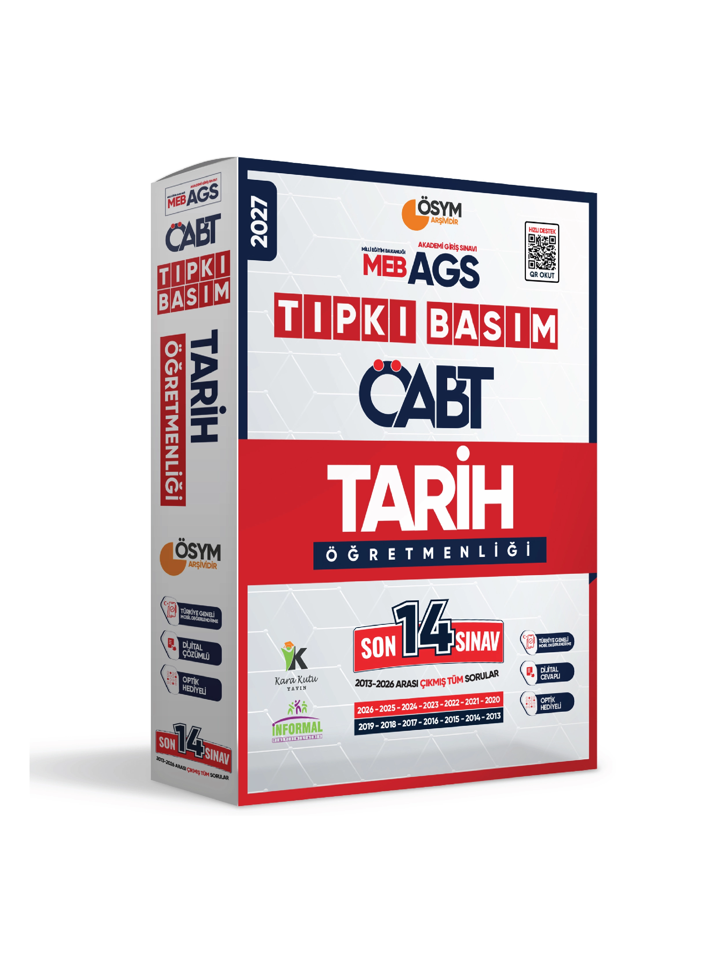 2027 MEB-AGS ÖABT Tarih Öğretmenliği ÖSYM Tıpkı Basım 14lü Deneme Paketi Dijital Cevaplı
