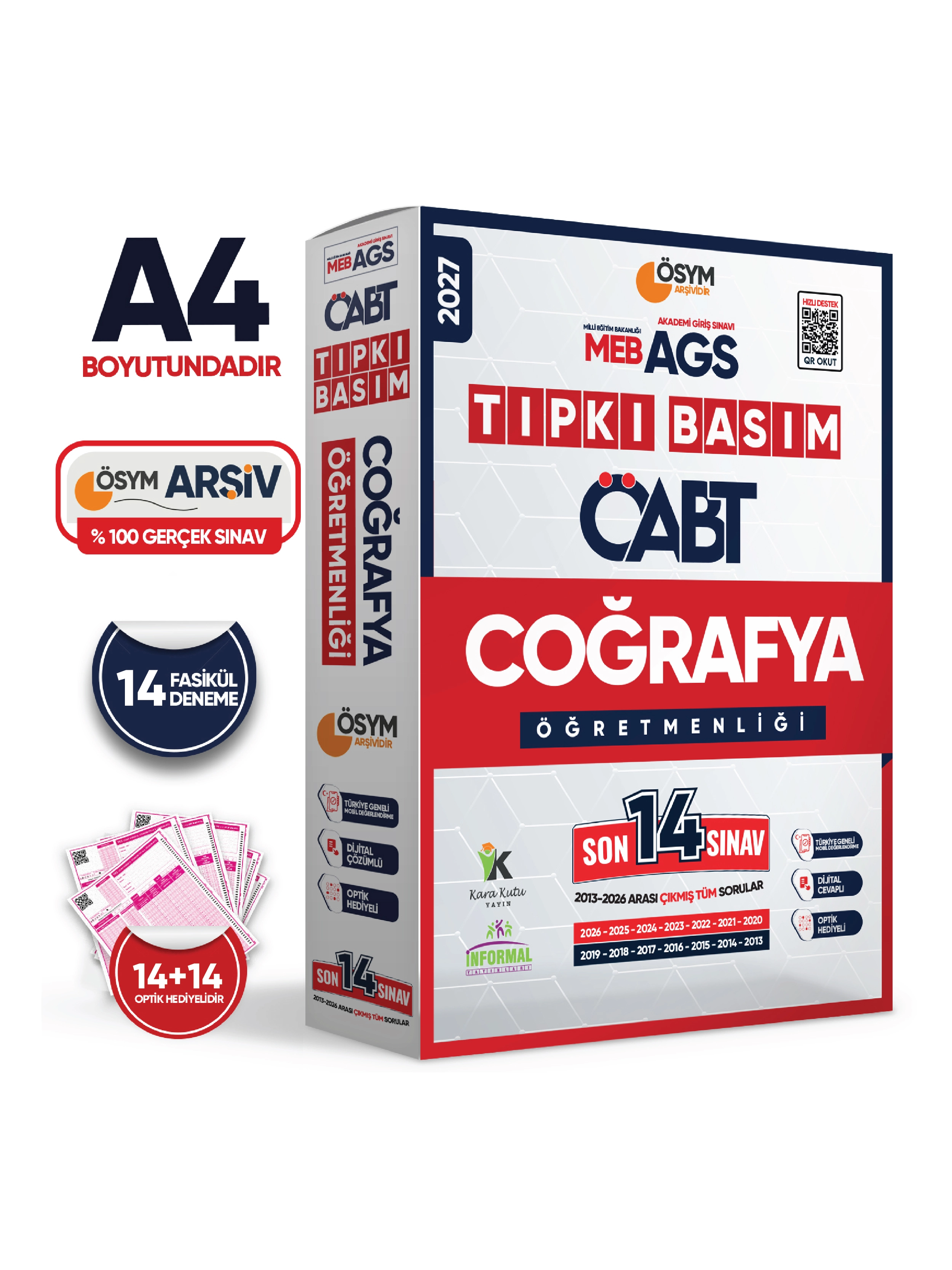 2027 MEB-AGS ÖABT Coğrafya Öğretmenliği ÖSYM Tıpkı Basım 14lü Deneme Paketi Dijital Cevaplı