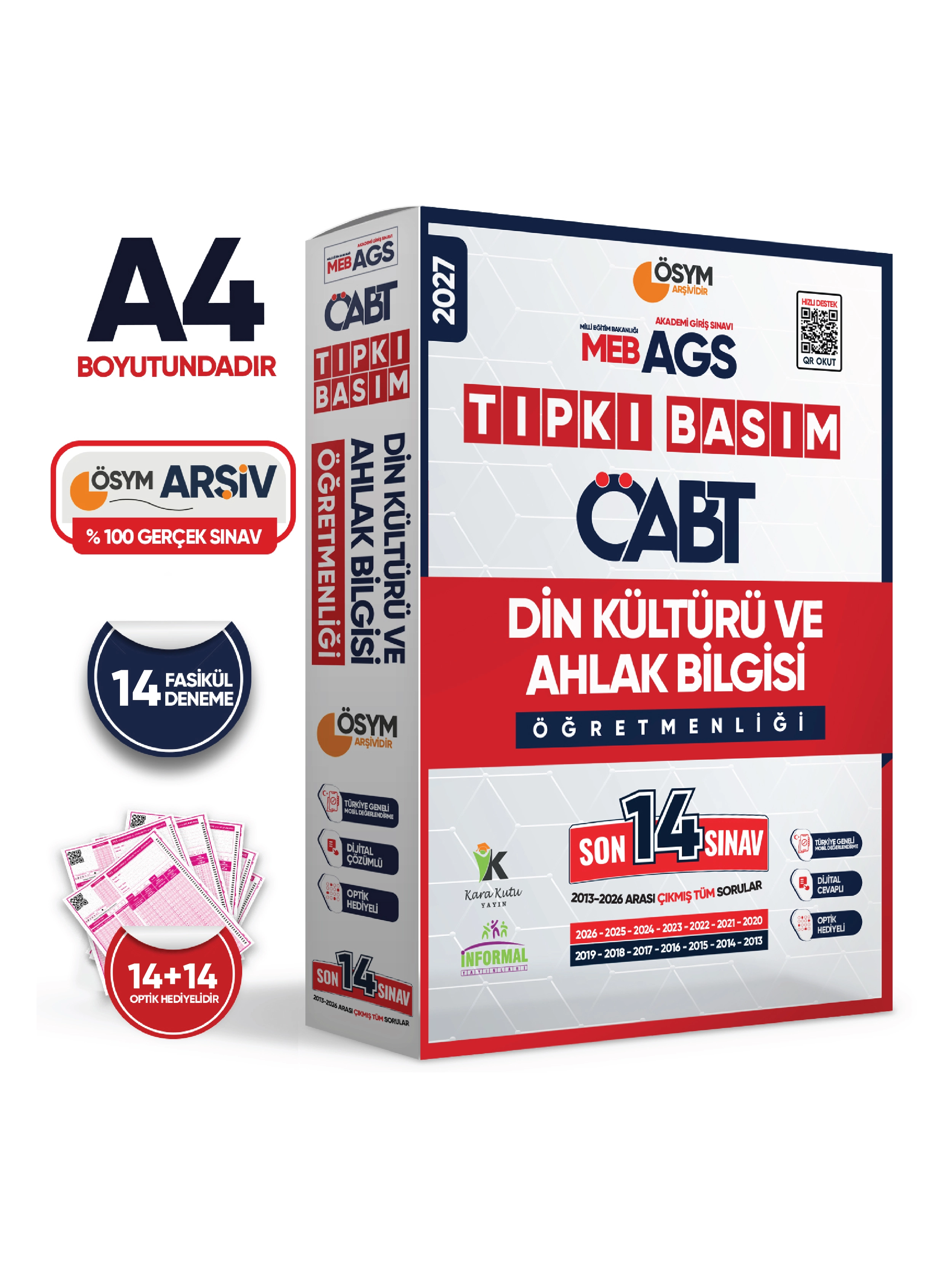 2027 MEB-AGS ÖABT Din Kültürü ve Ahlak Bilgisi Öğretmenliği DKAB ÖSYM Tıpkı Basım 14lü Deneme Paketi