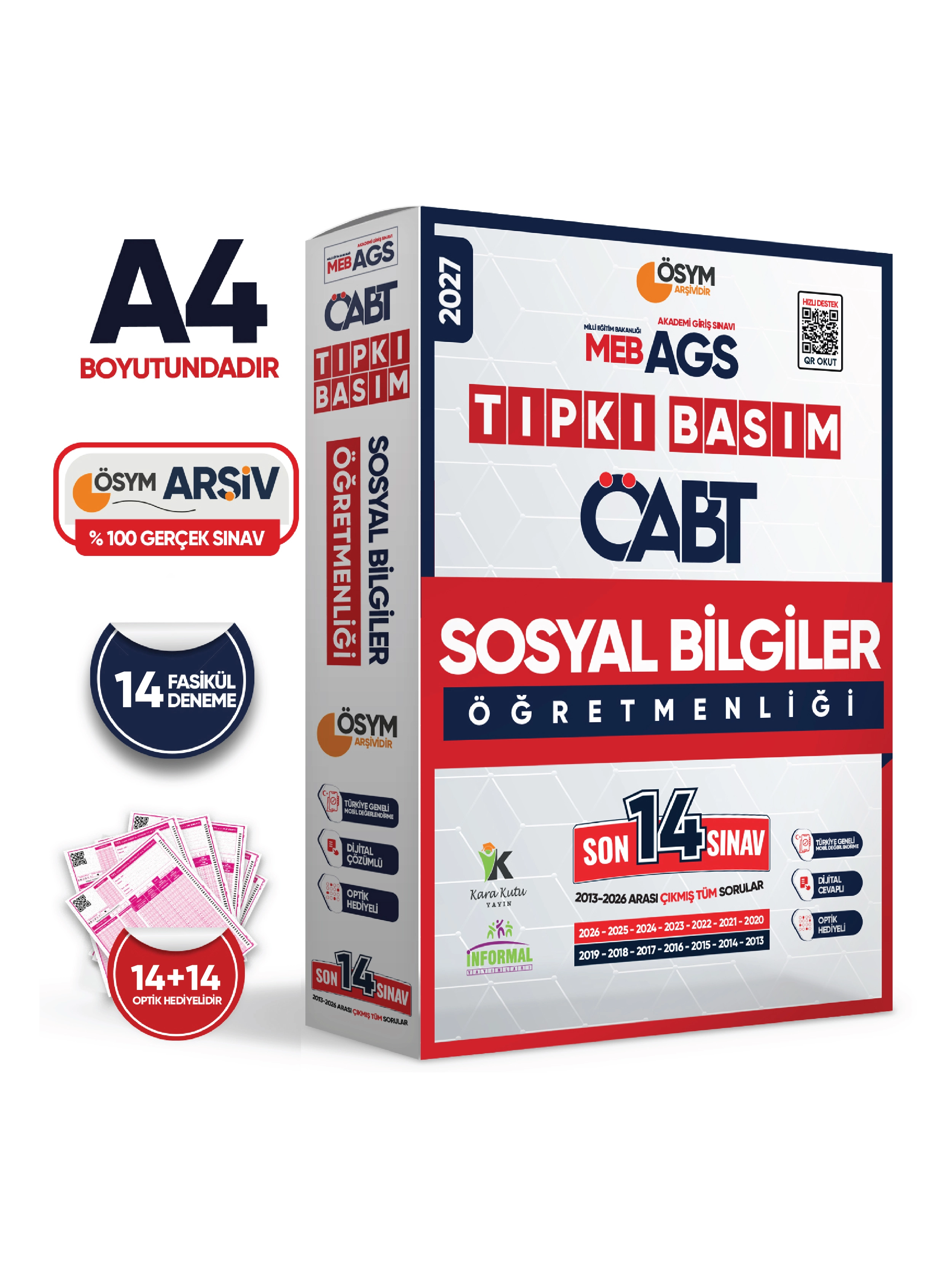 2027 MEB-AGS ÖABT Sosyal Bilgiler Öğretmenliği ÖSYM Tıpkı Basım 14lü Deneme Paketi Türkiye Geneli