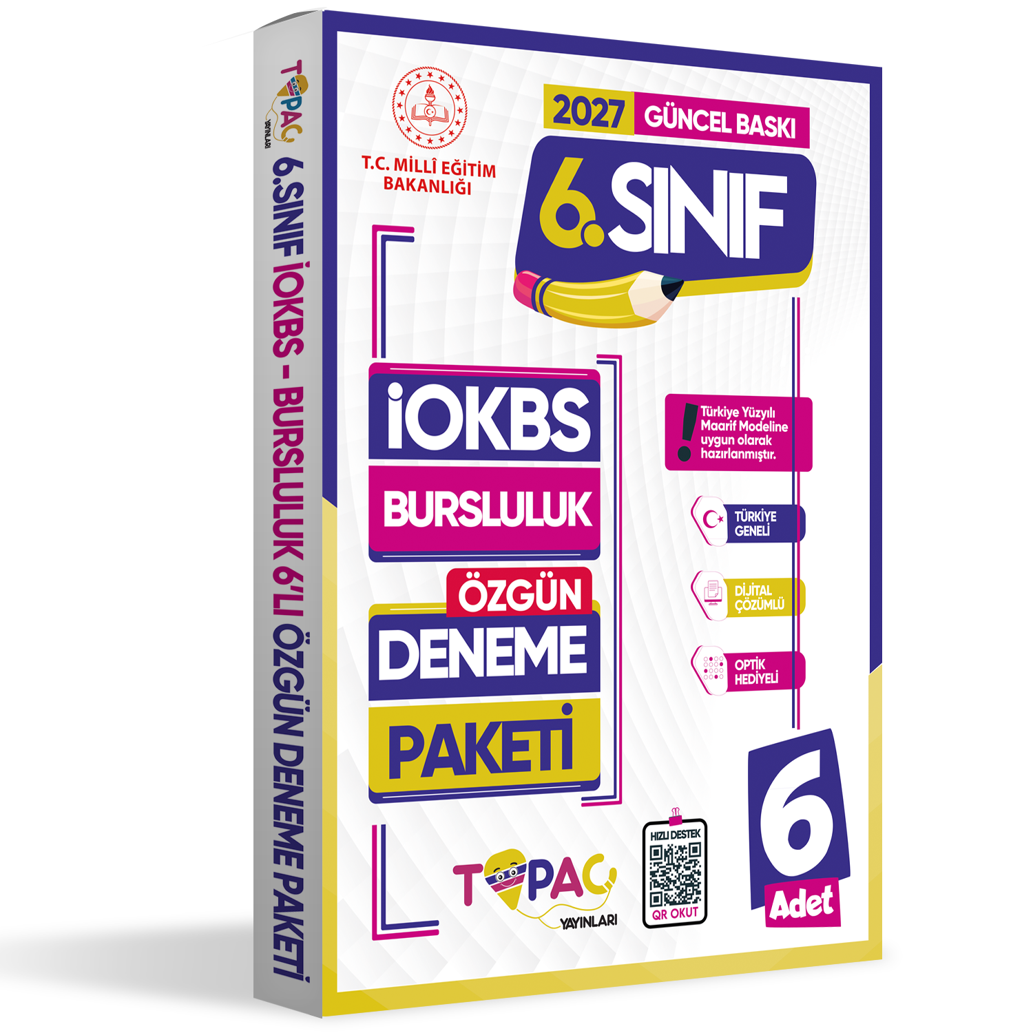 2027 6..Sınıf Topaç Yayınları İOKBS-BURSLULUK 6lı Deneme Paketi Dijital Çözümlü Türkiye Geneli