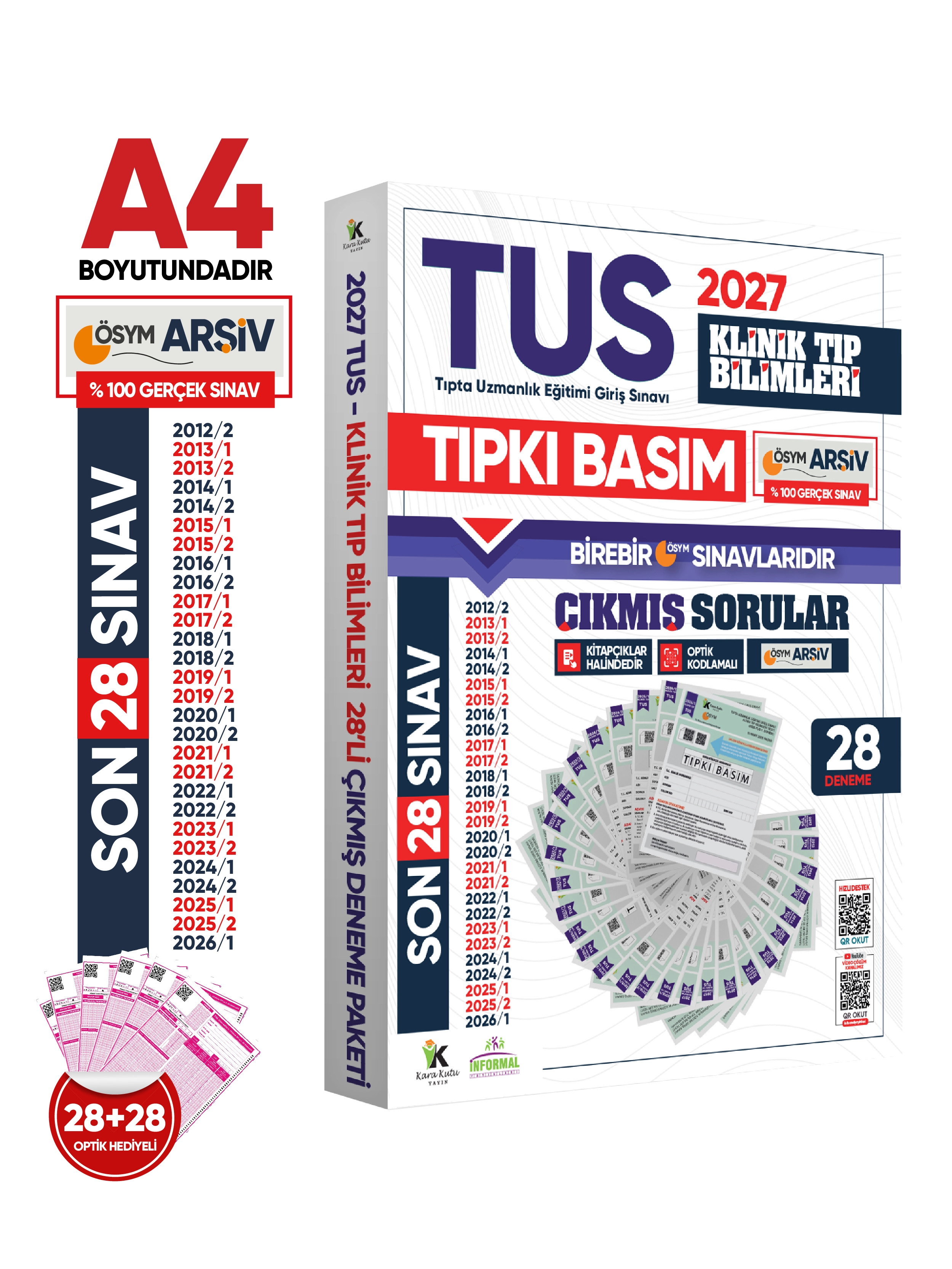 2027 TUS Klinik Tıp Bilimleri ÖSYM Çıkmış Soru Tıpkı Basım Son 15 Yıl 28li Deneme Kitapçığı