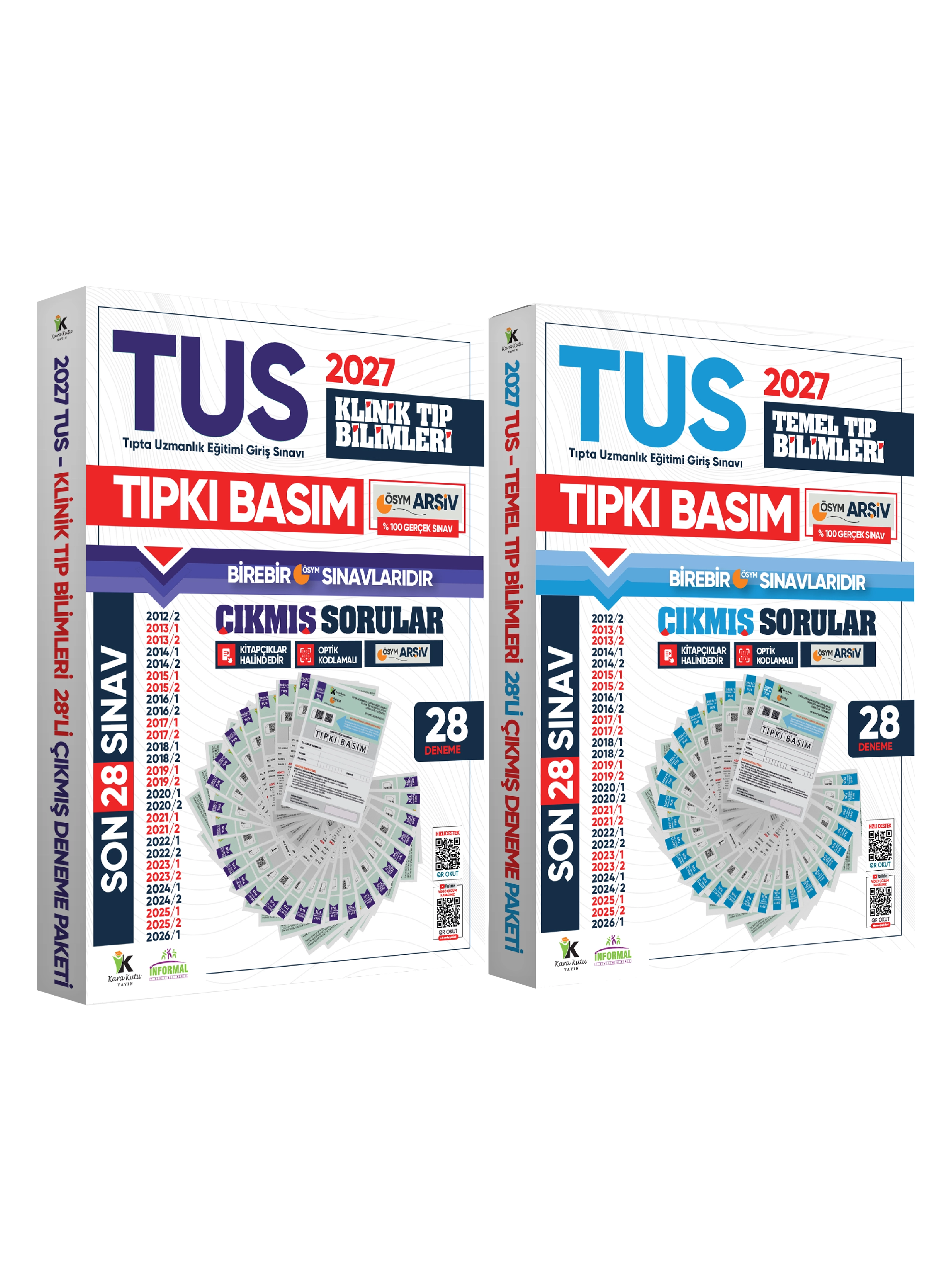 2027 TUS Temel&Klinik Tıp Bilimleri ÖSYM Çıkmış Soru Tıpkı Basım Son 15 Yıl 56lı Deneme Kitapçığı