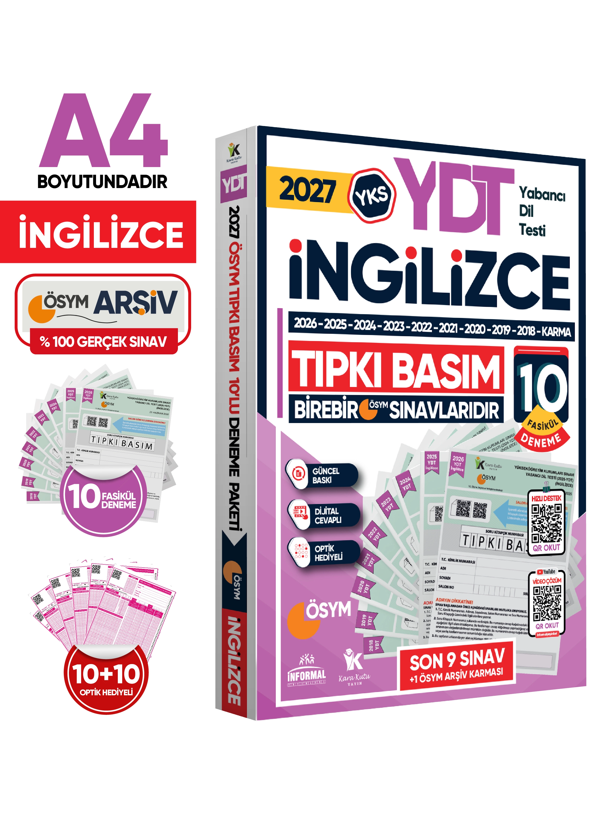 2027 YKS YDT İngilizce ÖSYM Çıkmış Soru Tıpkı Basım 10lu Deneme Paketi Türkiye Geneli Video Çözümlü