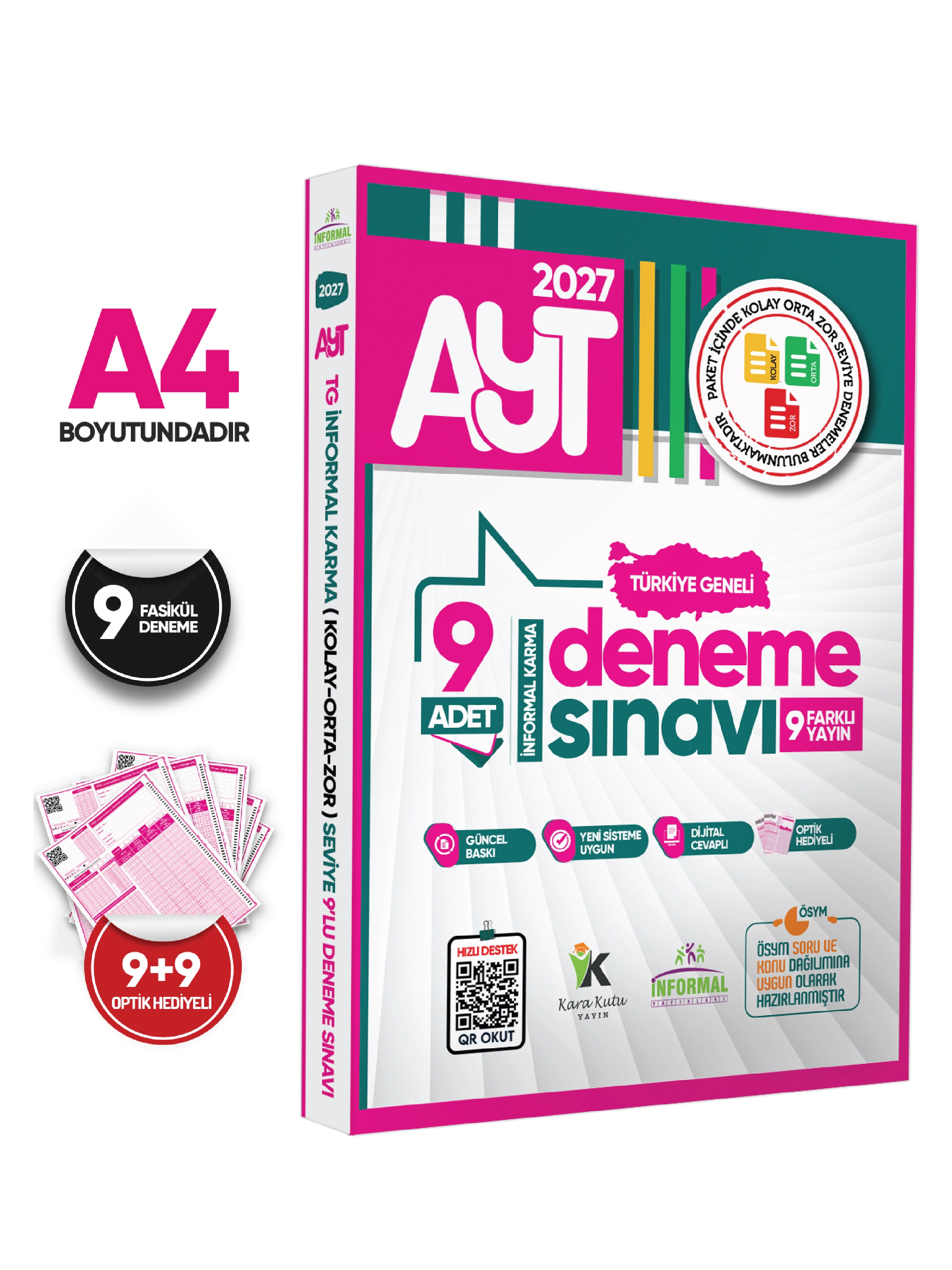 2027 AYT Türkiye Geneli Kurumsal 9lu Paket Deneme Sınavı Dijital Cevaplı