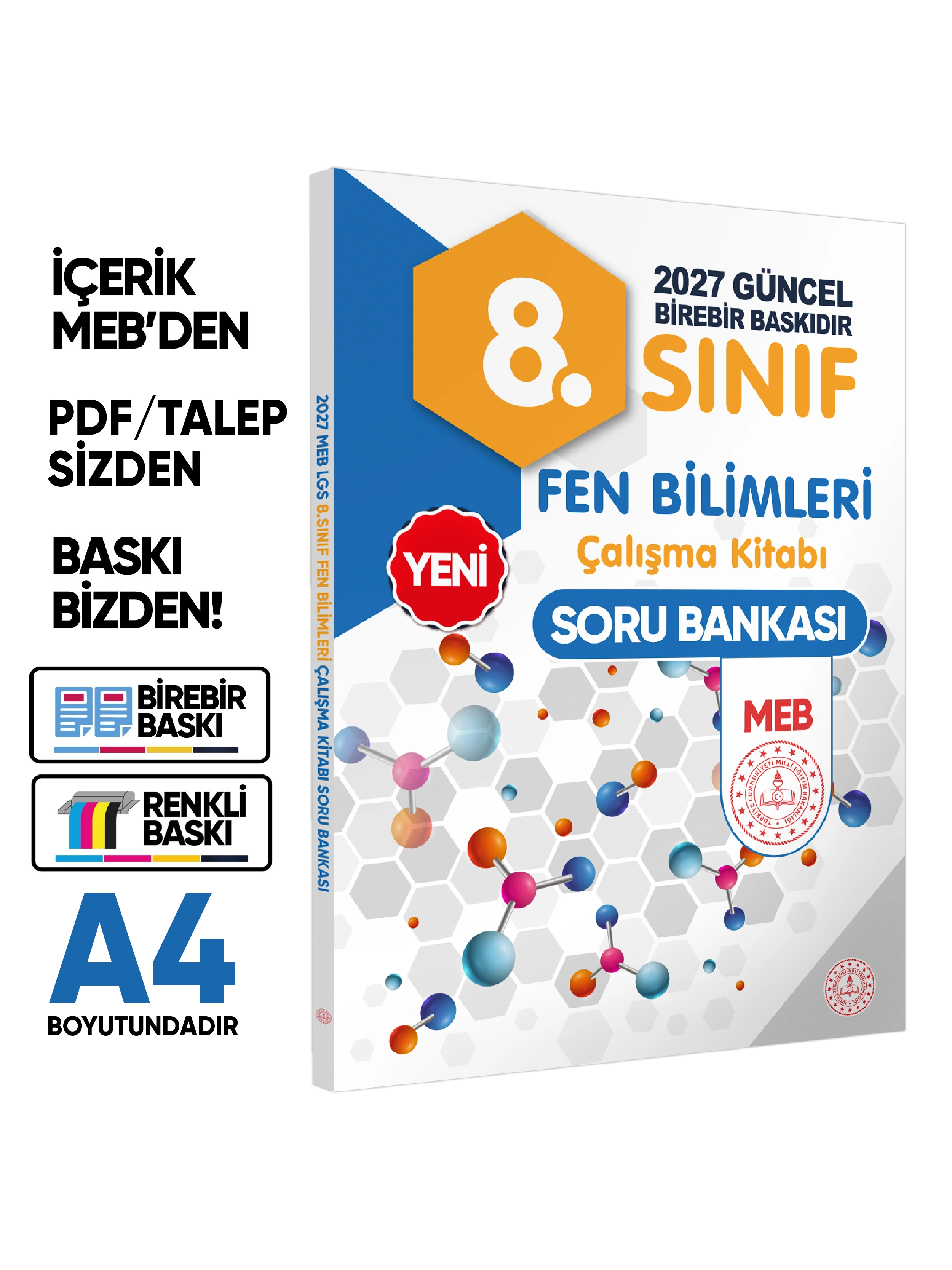 2027 8.Sınıf LGS Fen Bilimleri MEB ÇKS (Renkli Baskı A4 Boyutlu) BASKI ÜCRETİ