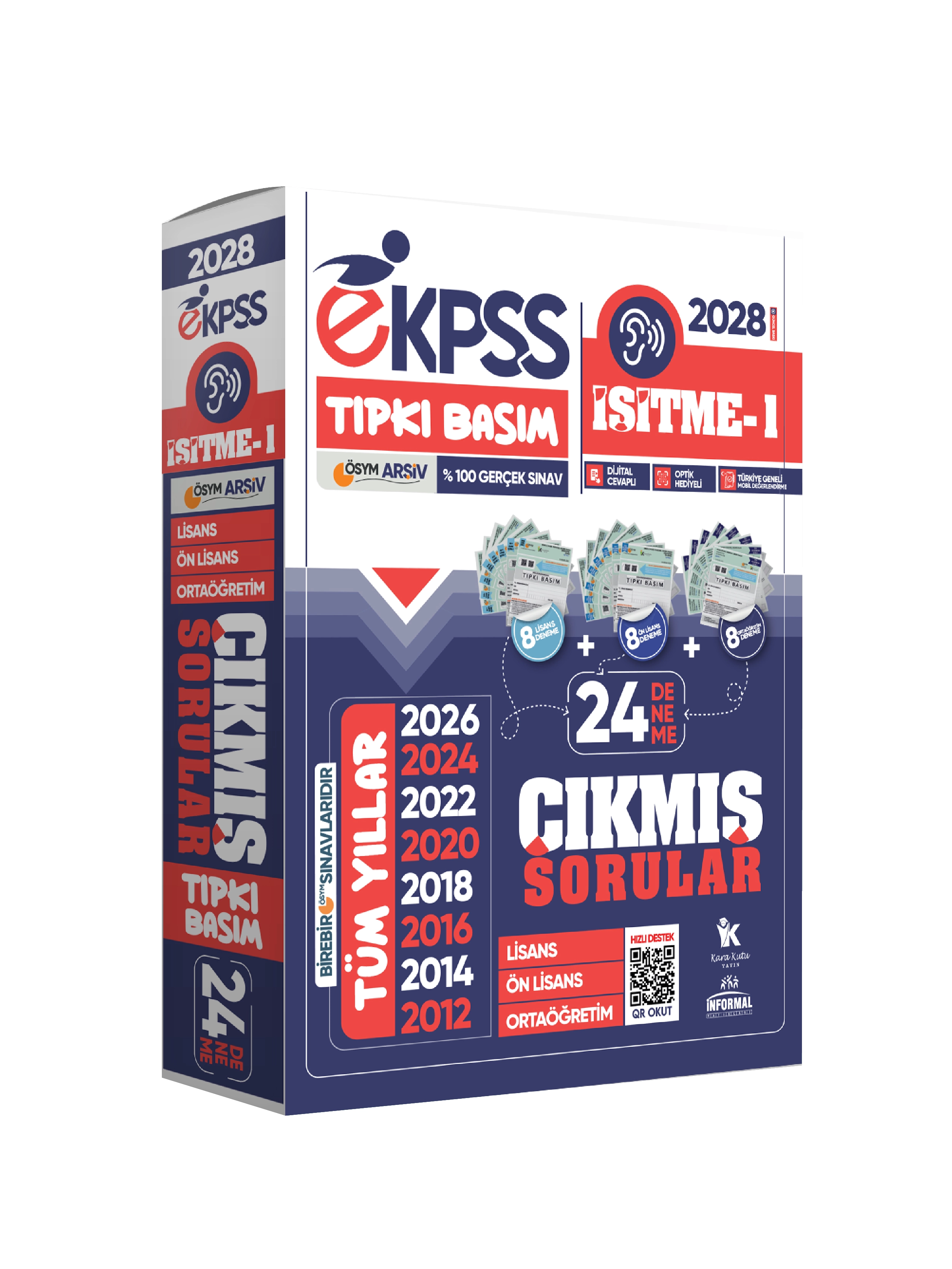 2028 EKPSS Lisans-Önlisans-Ortaöğretim İşitme-1 ÖSYM Tıpkı Basım 24’lü Kitapçık TG Deneme Paketi
