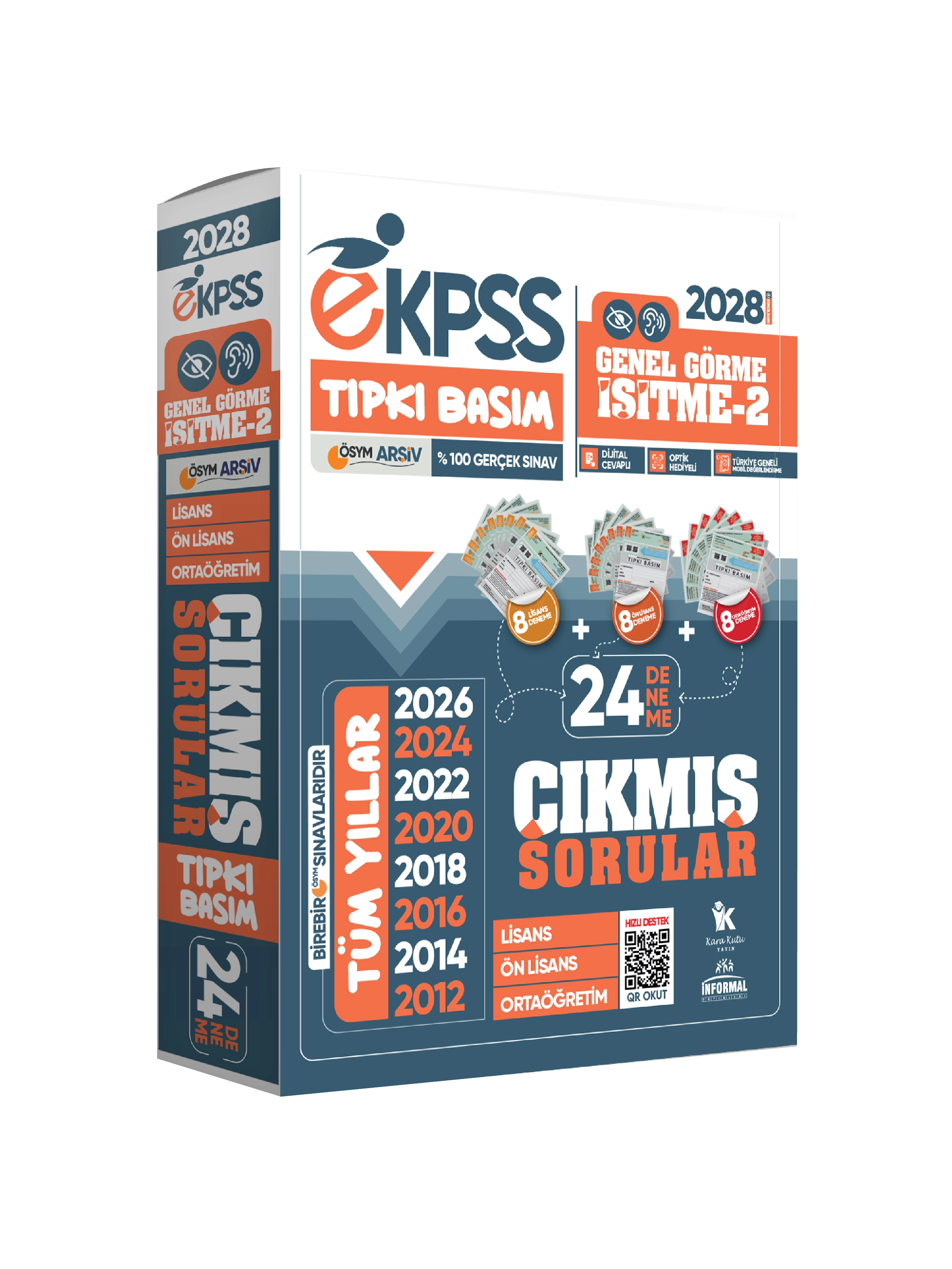 2028 EKPSS Lisans-Önlisans-Ortaöğretim Genel Görme İşitme-2 ÖSYM Tıpkı Basım 24’lü Kitapçık Paketi