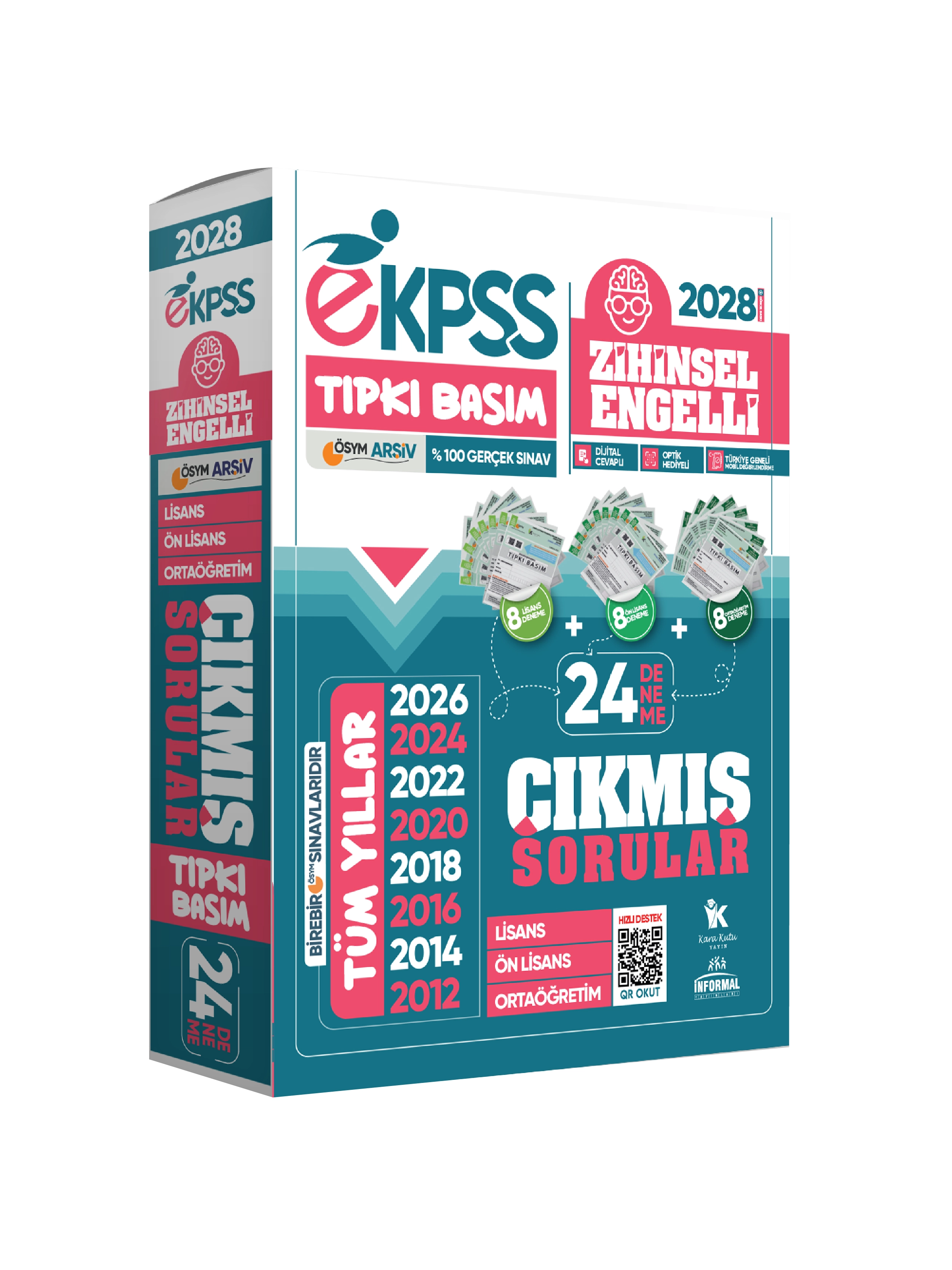 2028 EKPSS Lisans-Önlisans-Ortaöğretim Zihinsel Engelli ÖSYM Tıpkı Basım 24’lü Kitapçık Deneme Paketi