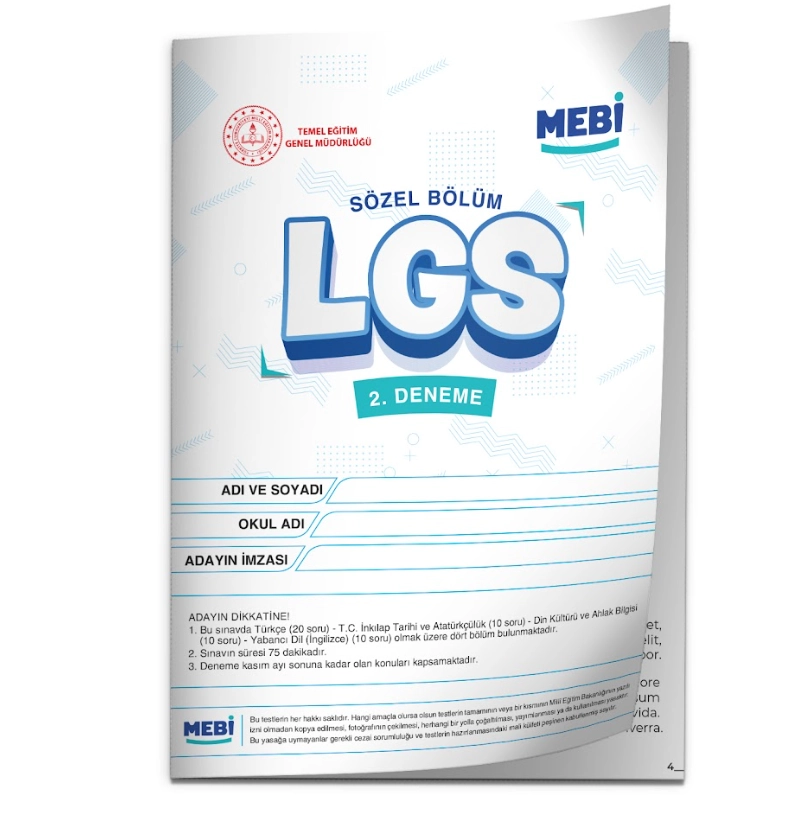 2027 LGS 8.Sınıf MEBi ONLİNE 1.2.3.4.5.6.7.8.9.10.11.12.Deneme Türkiye Geneli Paket PDF BASKI ÜCRETİ