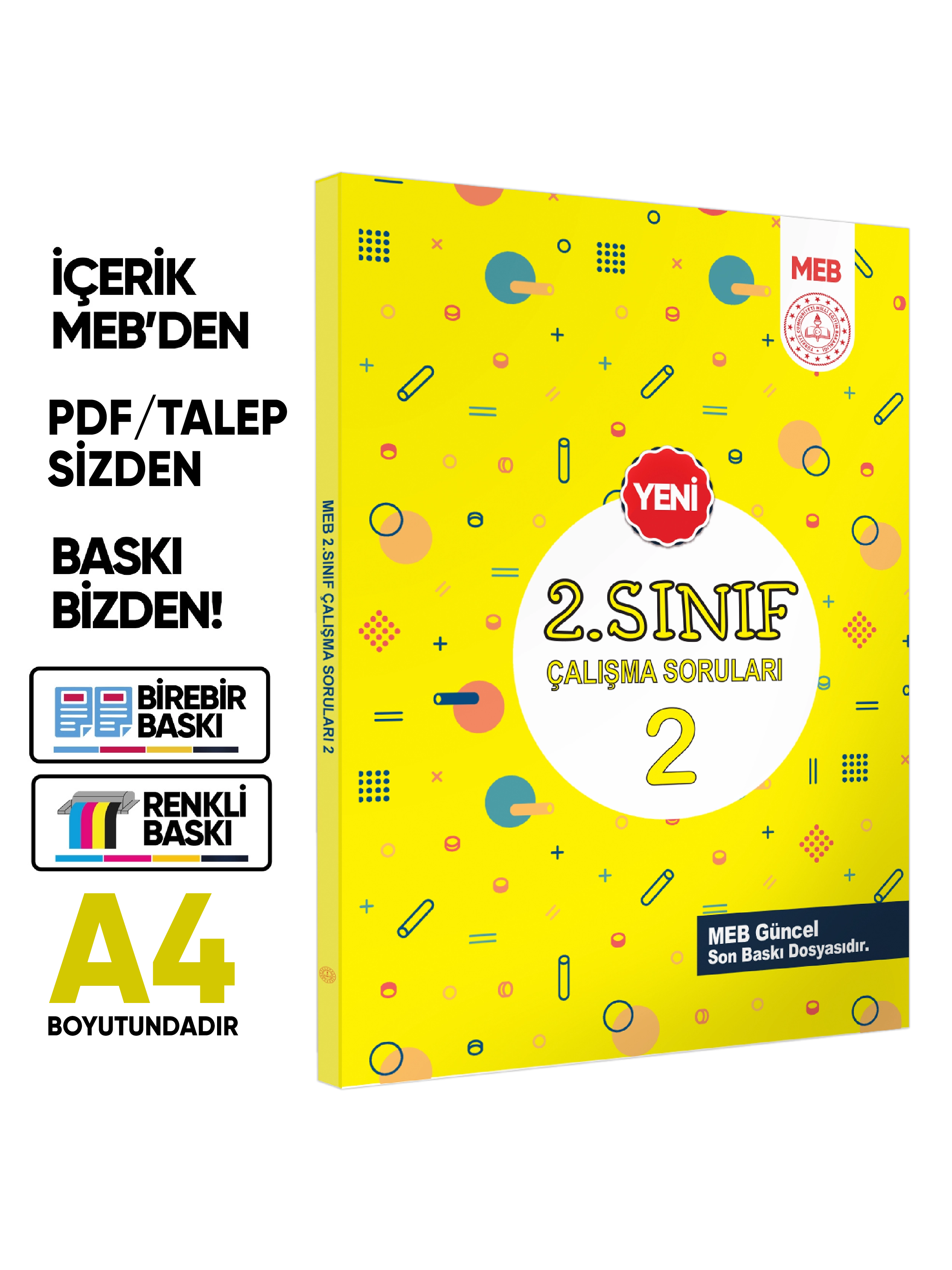MEB İlkokul 2.Sınıf Çalışma Soruları 1 Tüm Dersler Kazanım Pekiştirme Kitabı BASKI ÜCRETİ