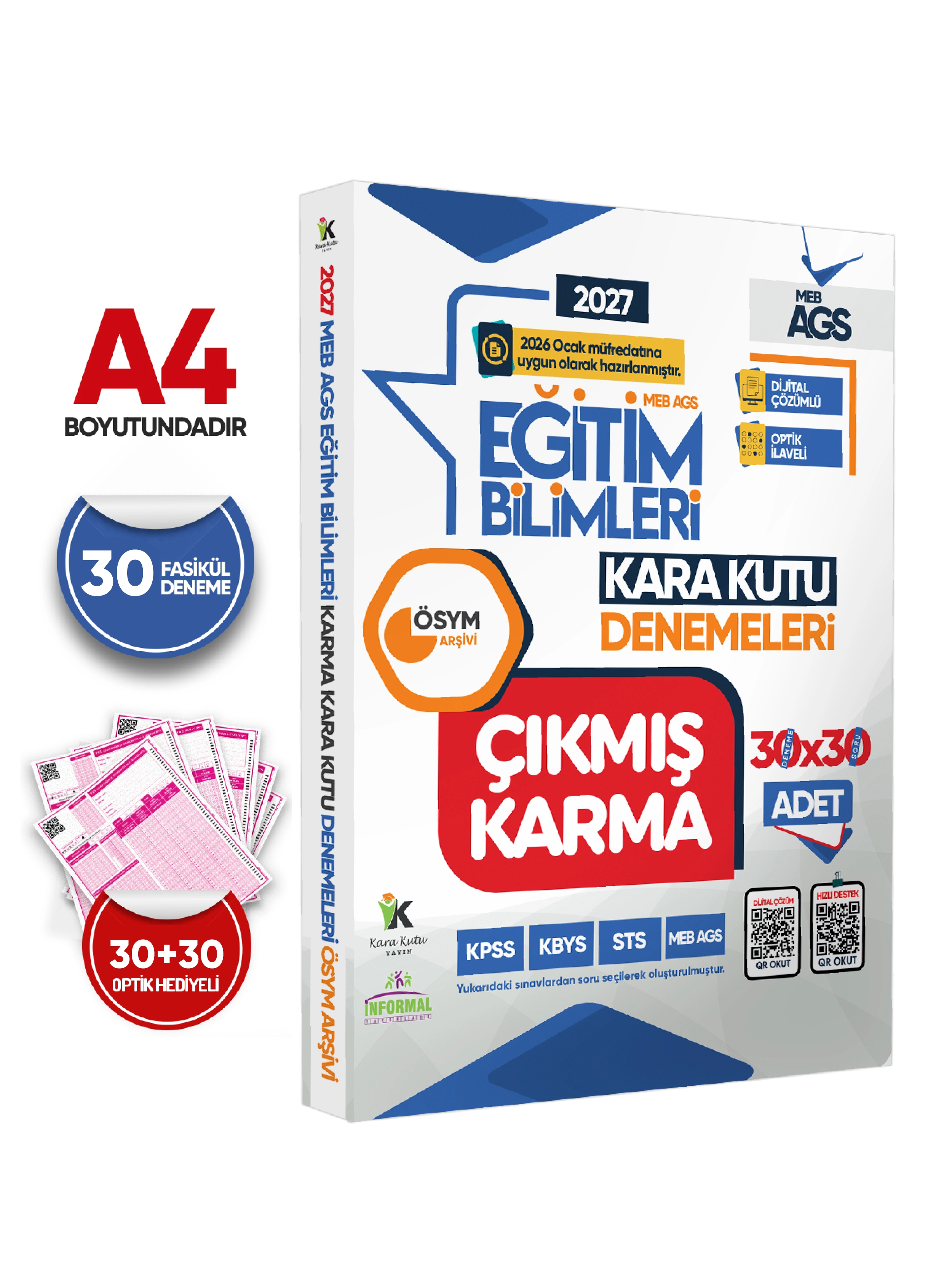2027 MEB-AGS Ocak Müfredatı Eğitim Bilimleri ÖSYM Çıkmış Karma Kara Kutu 30x30 Deneme Paketi Çözümlü