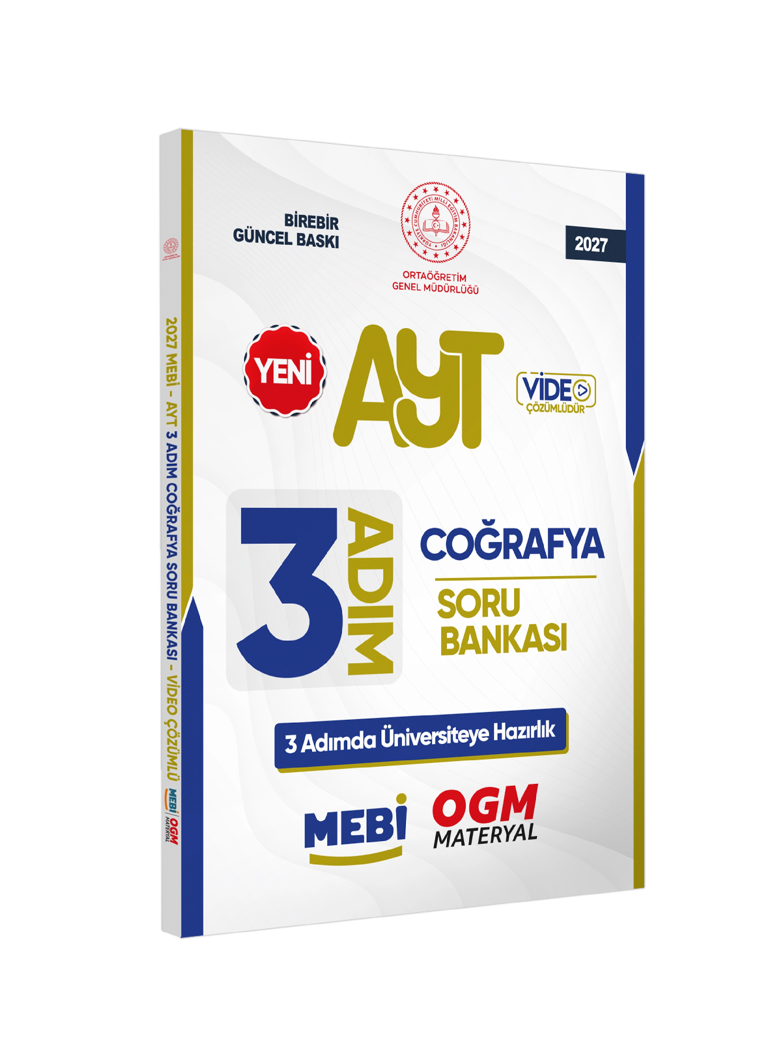 2027 AYT MEBİ-OGM 3 ADIM Coğrafya Soru Bankası RENKLİ A4 Boyut Video Çözümlü BASKI ÜCRETİ