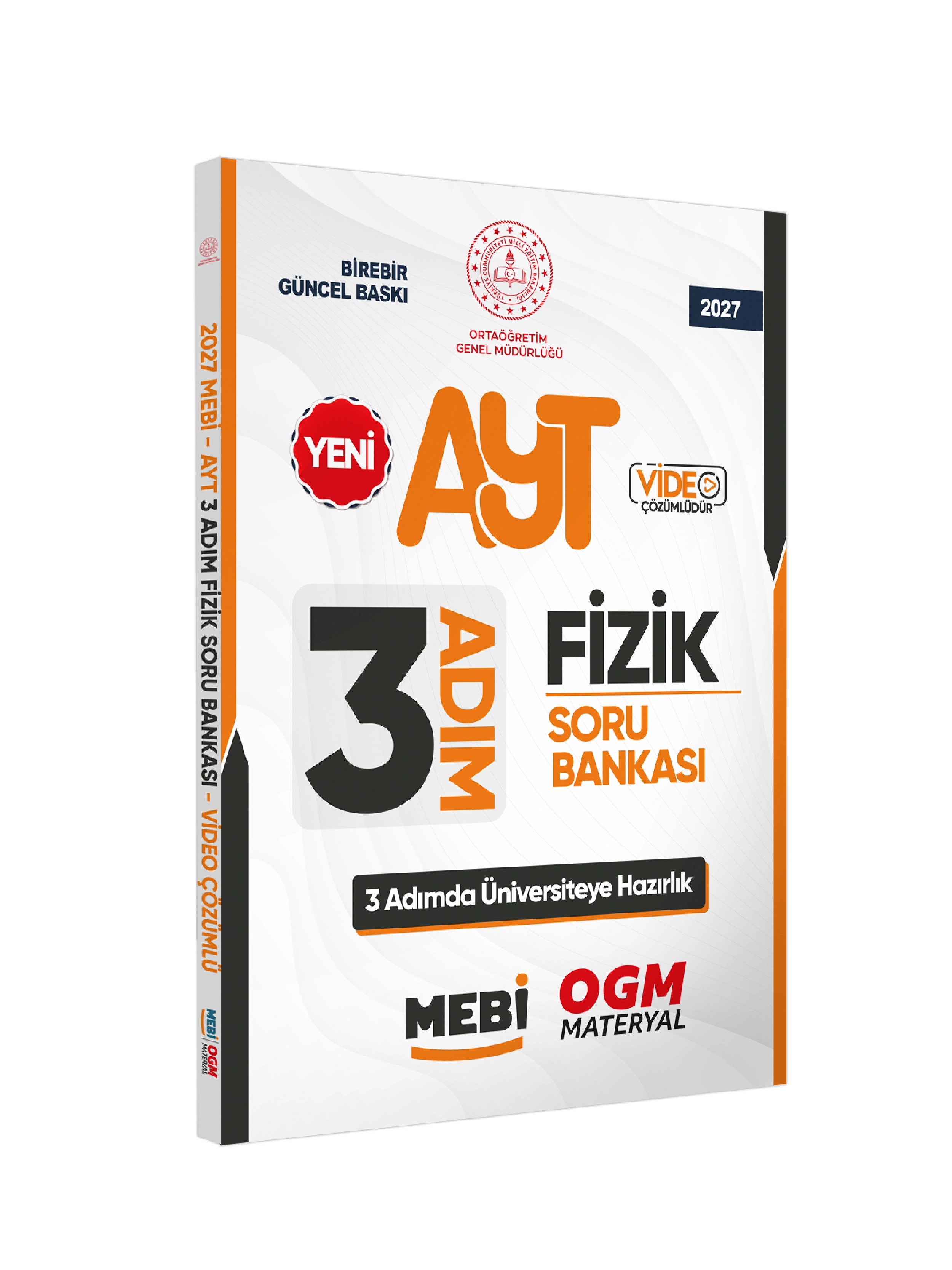 2027 AYT MEBİ-OGM 3 ADIM Fizik Soru Bankası RENKLİ A4 Boyut Video Çözümlü BASKI ÜCRETİ