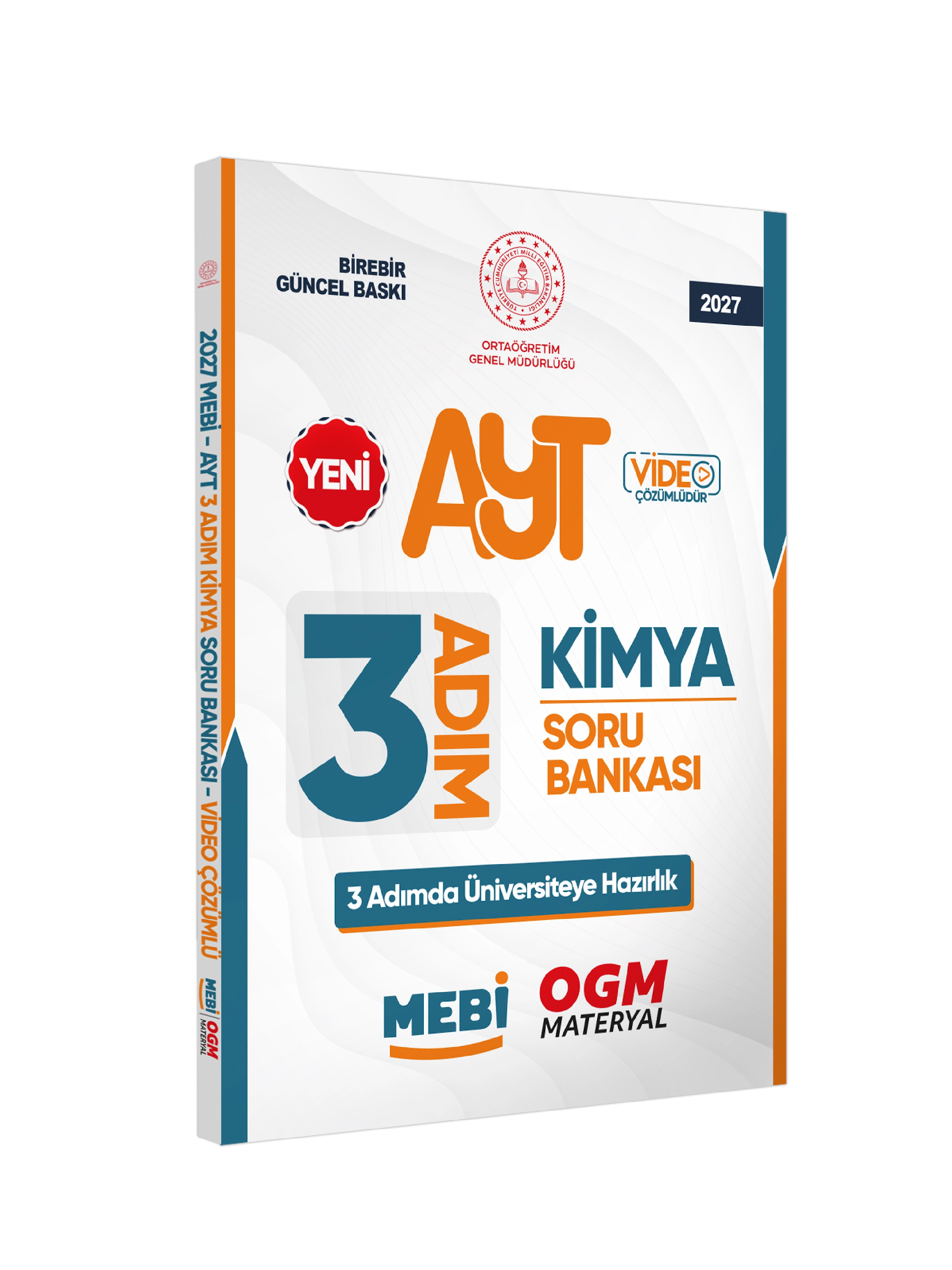 2027 AYT MEBİ-OGM 3 ADIM Kimya Soru Bankası RENKLİ A4 Boyut Video Çözümlü BASKI ÜCRETİ