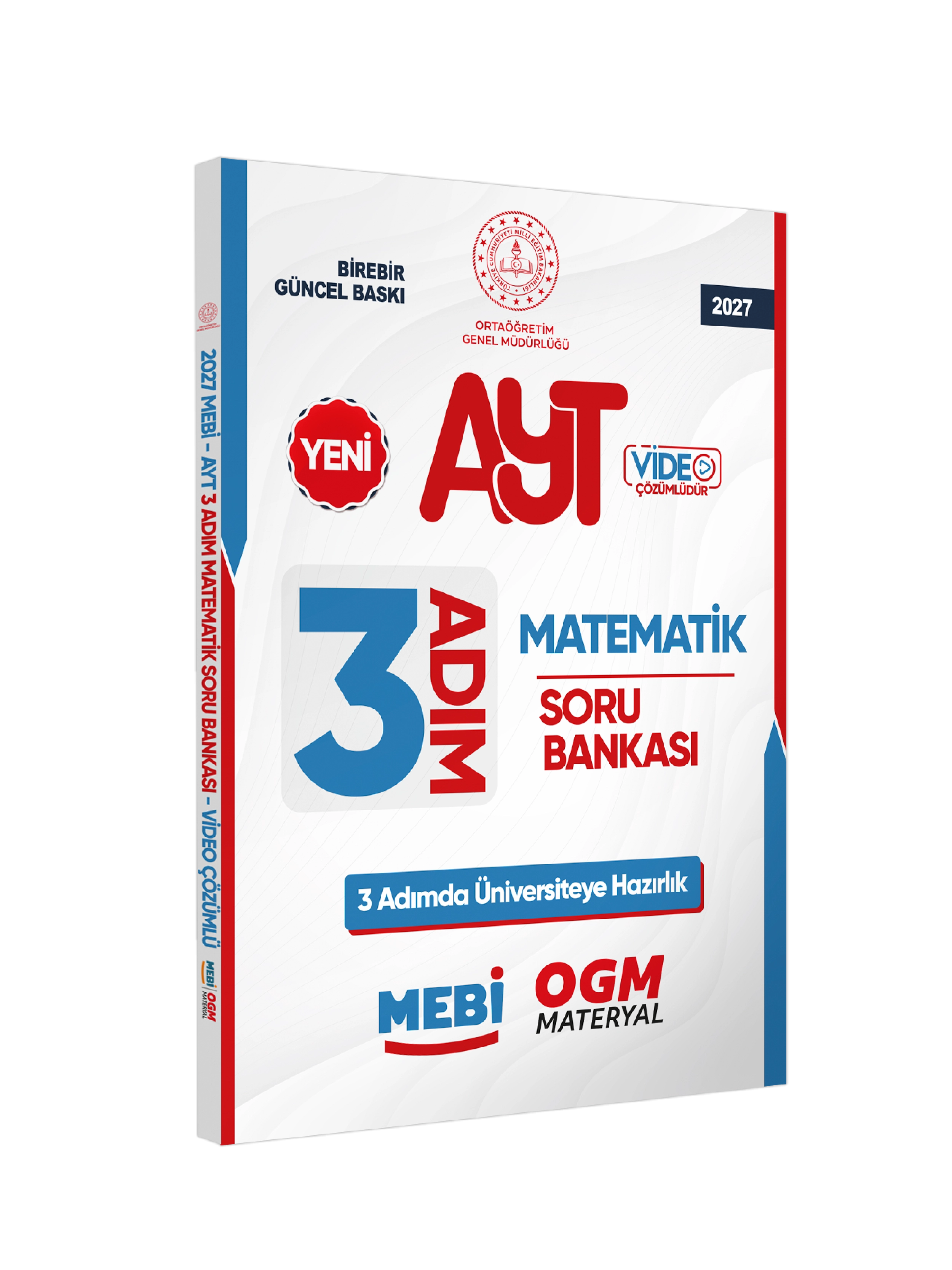 2027 AYT MEBİ-OGM 3 ADIM Matematik Soru Bankası RENKLİ A4 Boyut Video Çözümlü BASKI ÜCRETİ