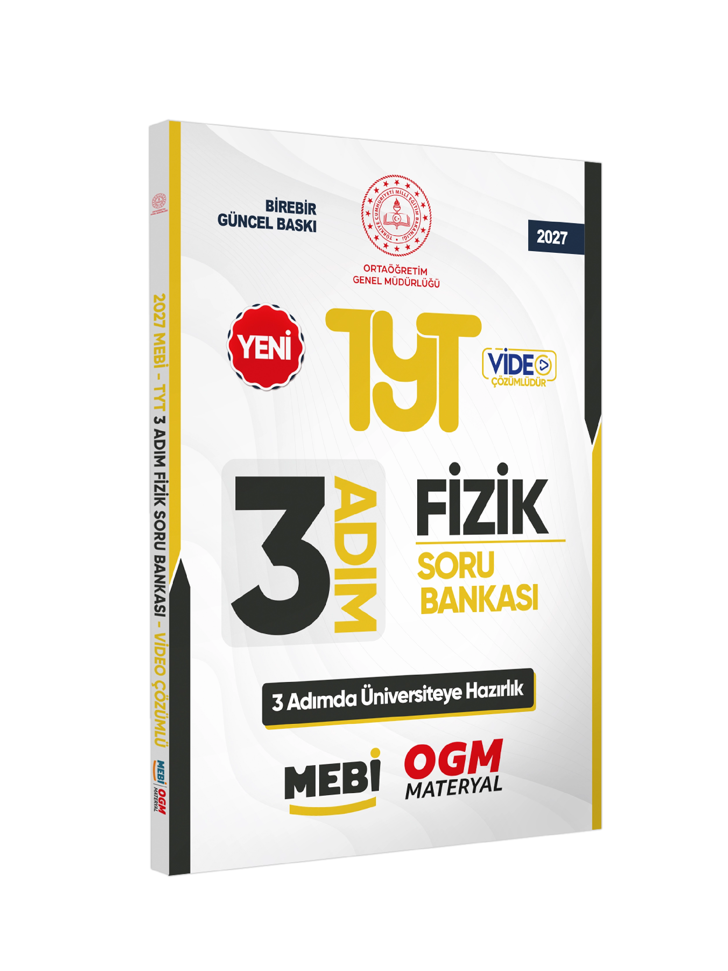 2027 TYT MEBİ-OGM 3 ADIM Fizik Soru Bankası RENKLİ A4 Boyut Video Çözümlü BASKI ÜCRETİ