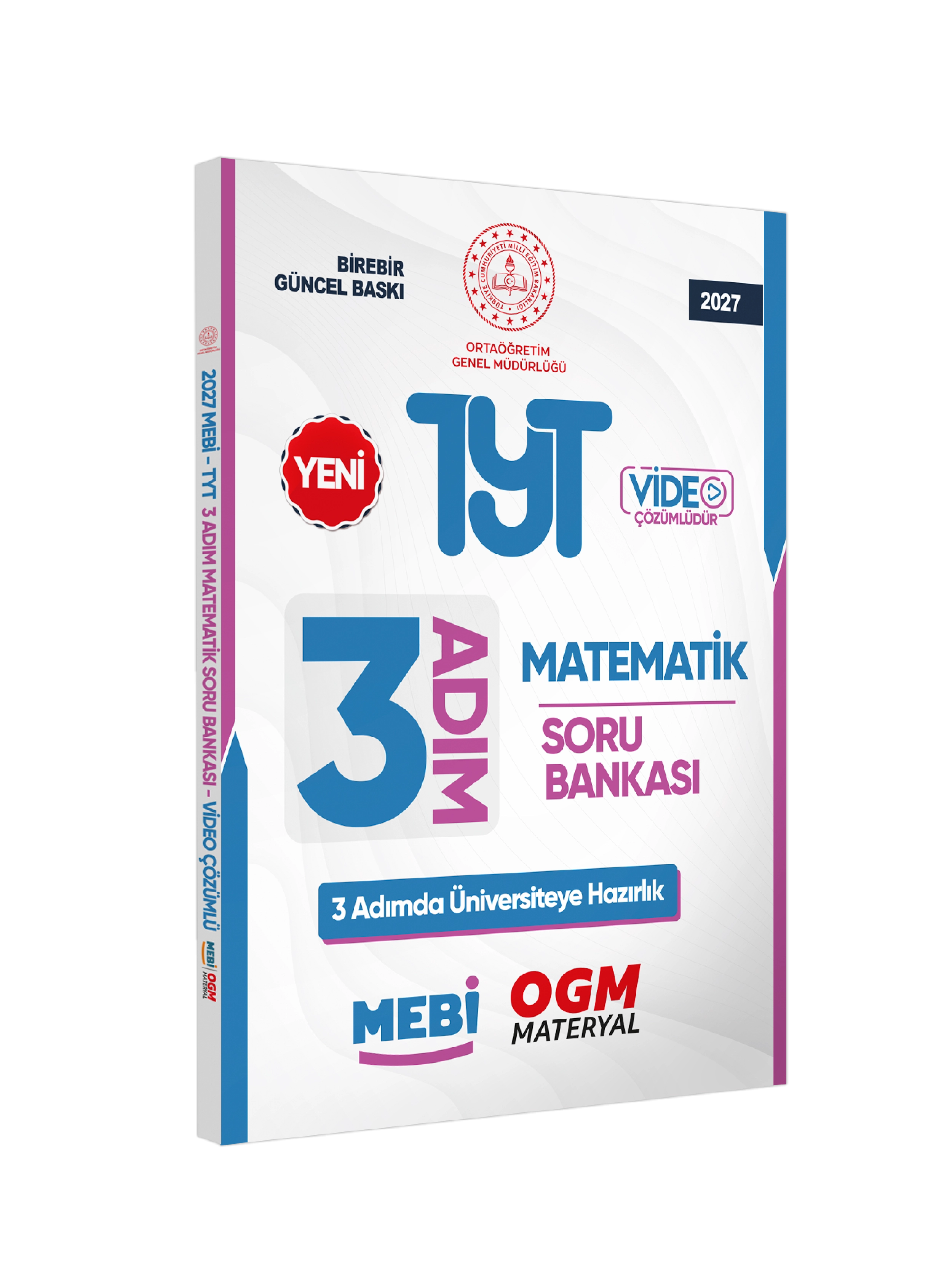 2027 TYT MEBİ-OGM 3 ADIM Matematik Soru Bankası RENKLİ A4 Boyut Video Çözüm BASKI ÜCRETİ