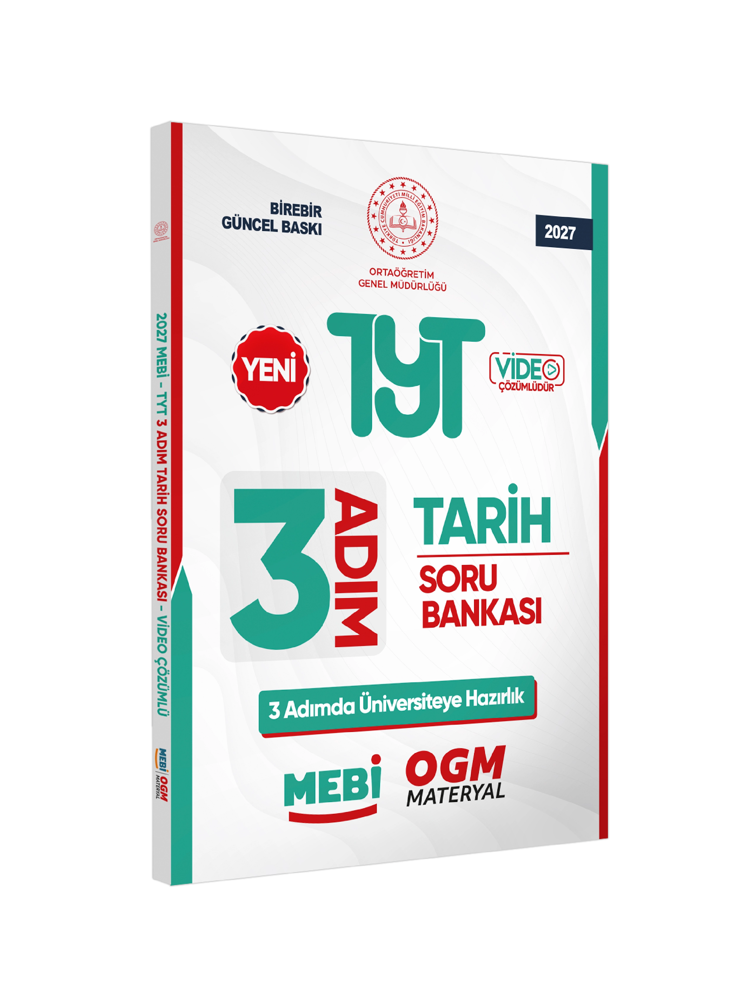 2027 TYT MEBİ-OGM 3 ADIM Tarih Soru Bankası RENKLİ A4 Boyut Video Çözüm BASKI ÜCRETİ