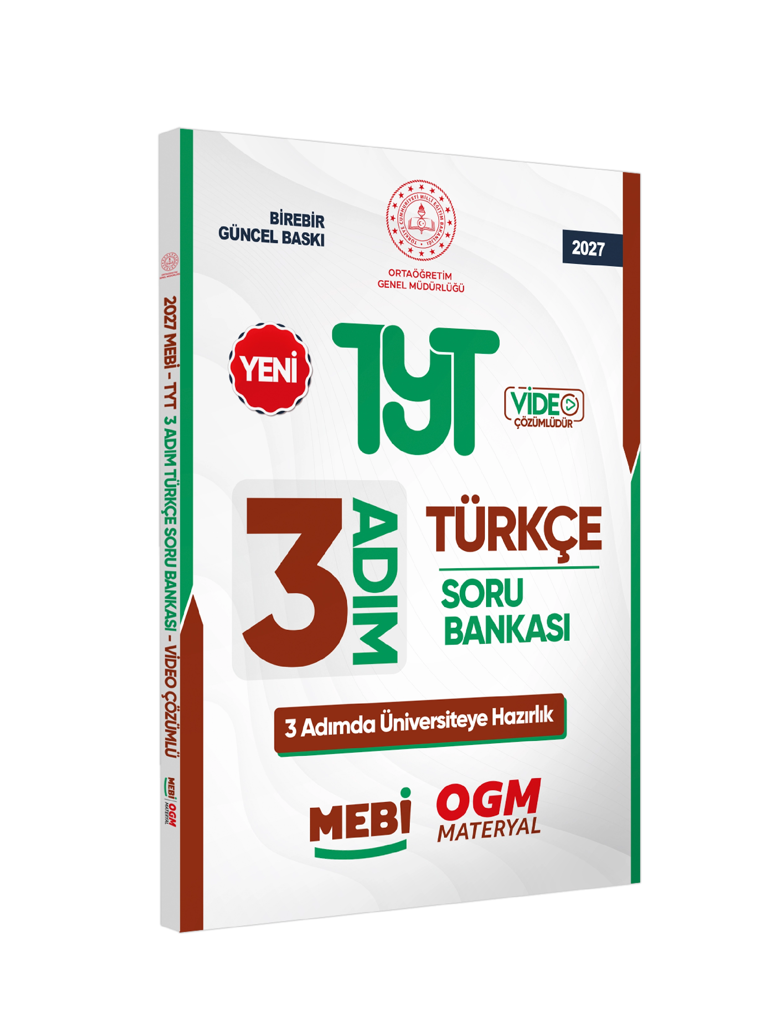 2027 TYT MEBİ-OGM 3 ADIM Türkçe Soru Bankası RENKLİ A4 Boyut Video Çözüm BASKI ÜCRETİ