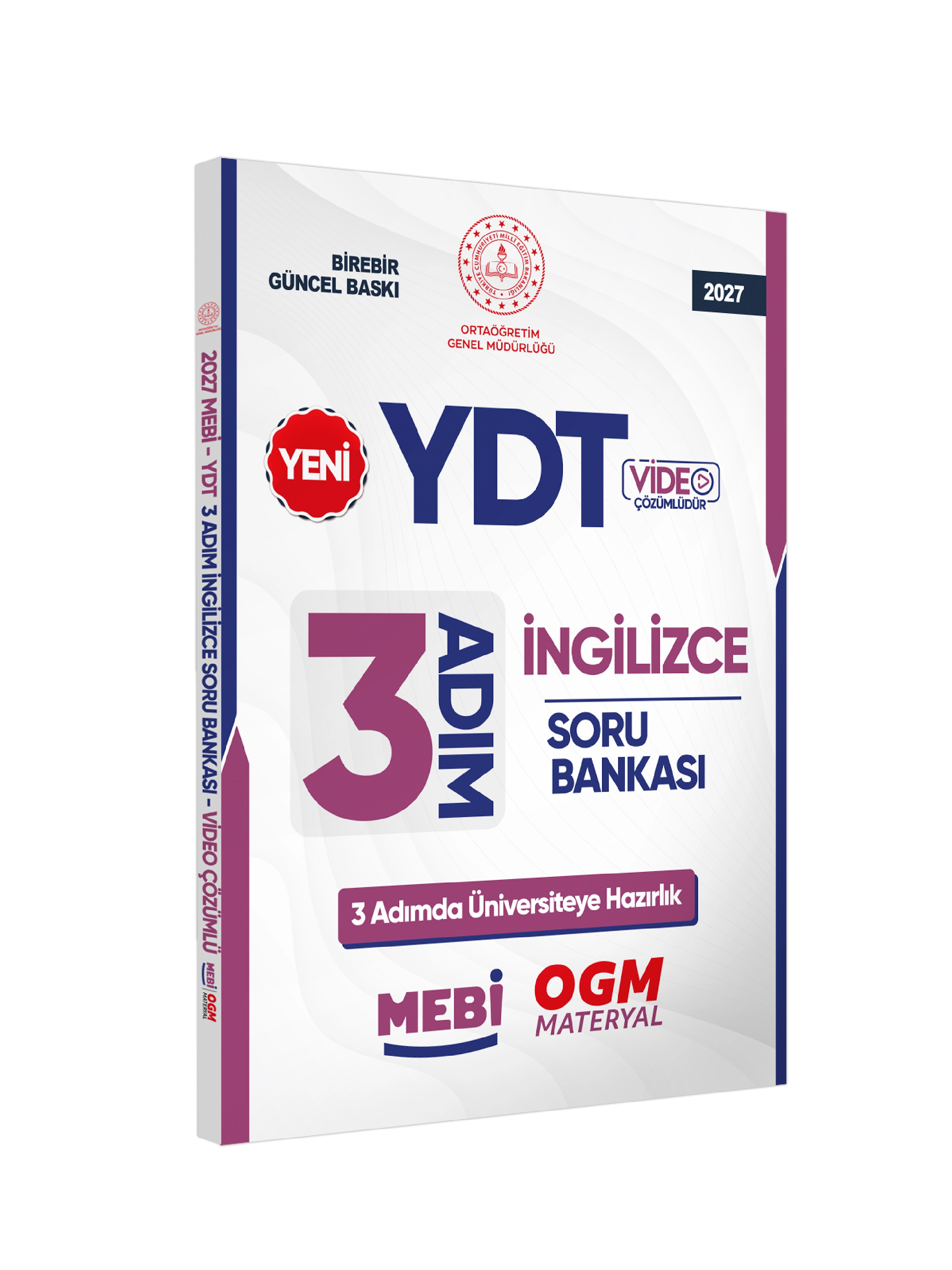 2027 YDT MEBİ-OGM 3 ADIM İngilizce Soru Bankası RENKLİ A4 Boyut Video Çözüm BASKI ÜCRETİ