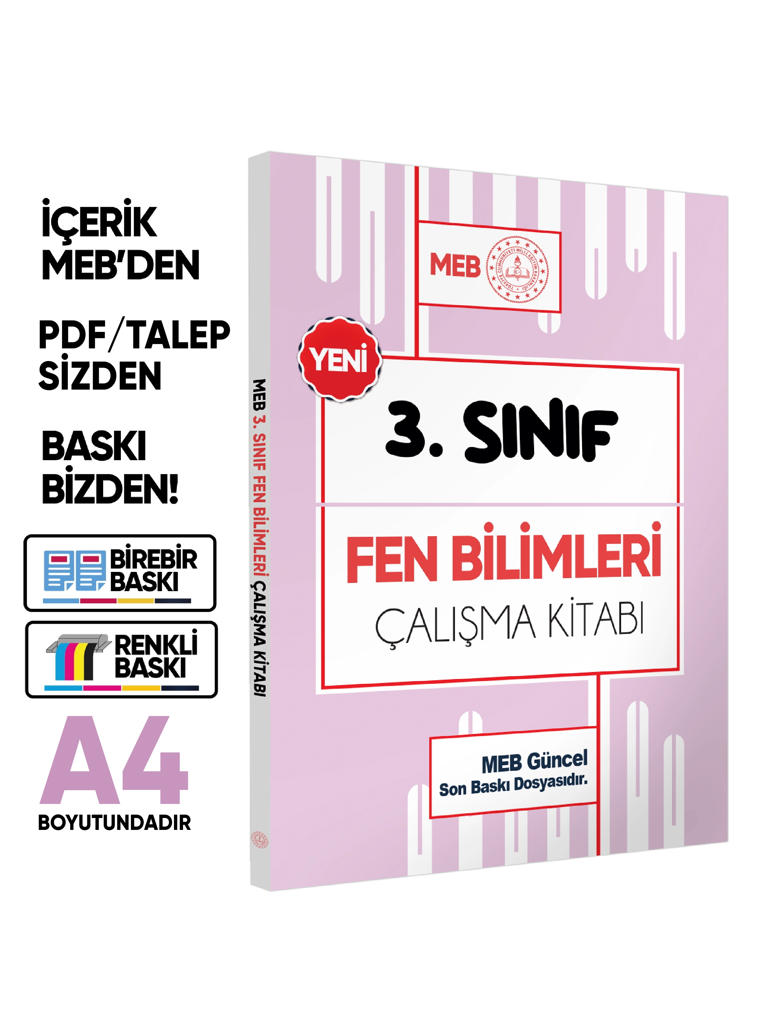 MEB ÖDM İlkokul 3.Sınıf FEN BİLİMLERİ Çalışma Kitabı Alıştırmalı Soru Bankası BASKI ÜCRETİ
